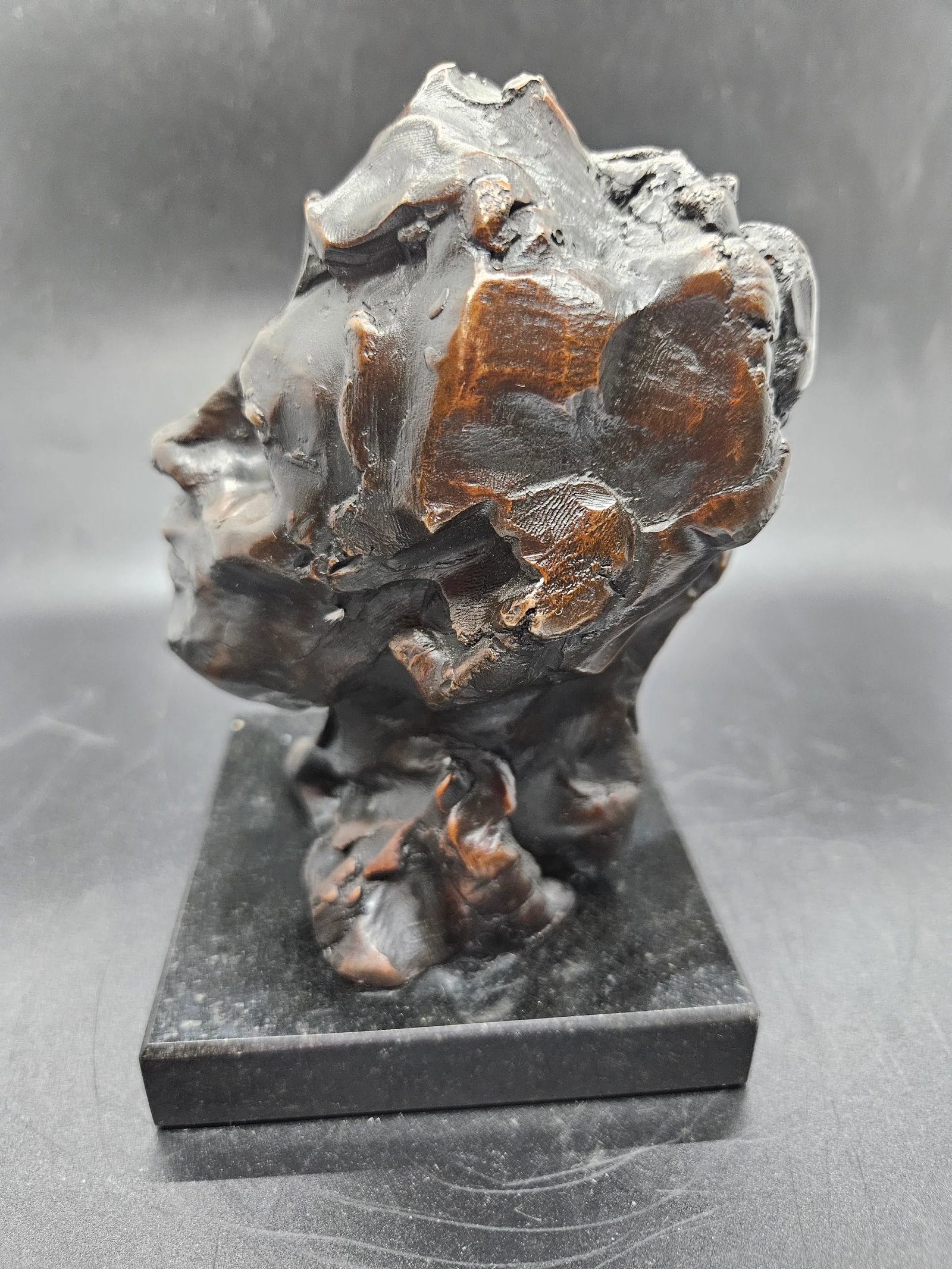 Vintage Bronze Bust, Signed Ah - 4