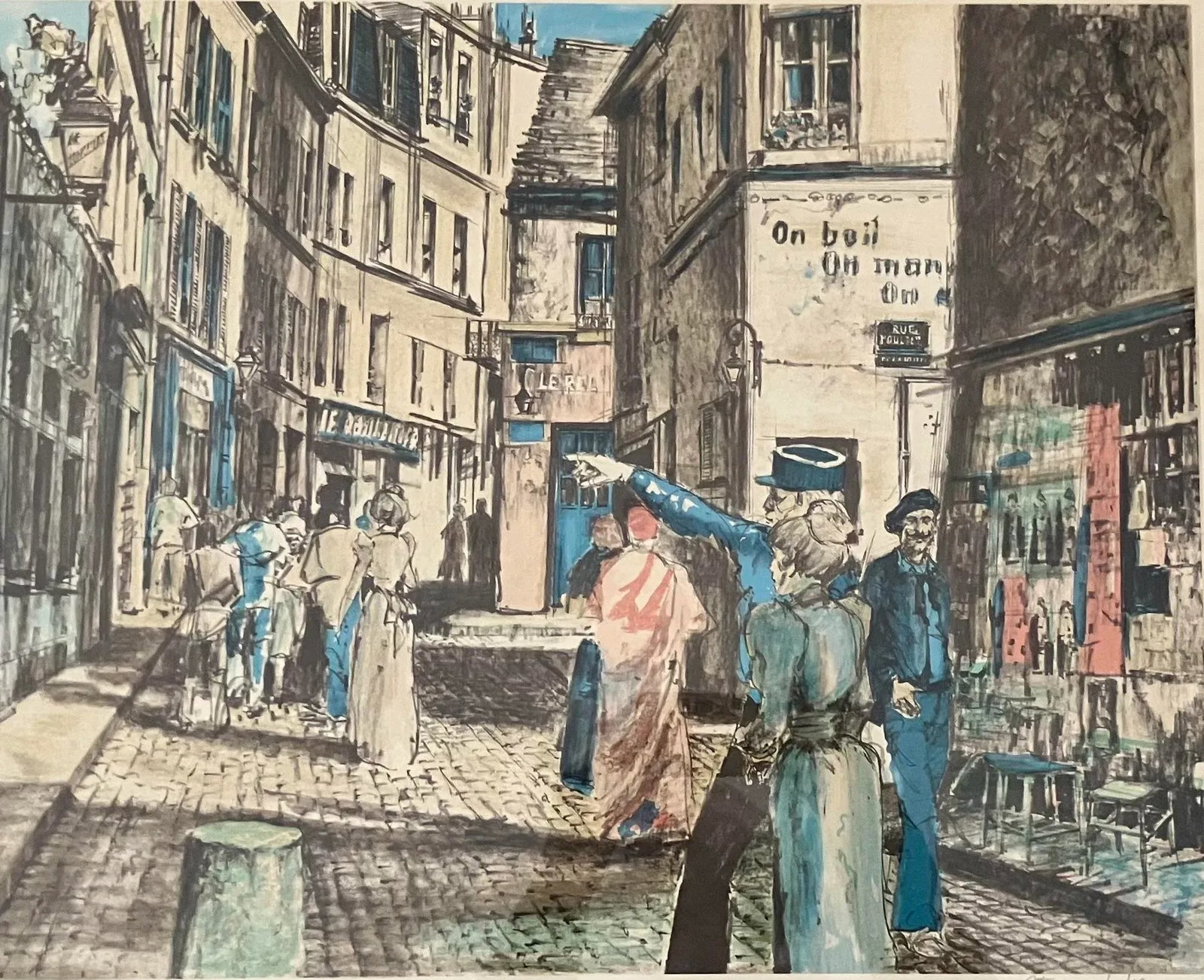 1930s Parisian Street Scene, Artists Proof by Etienne Julia. Signed & Framed - 3