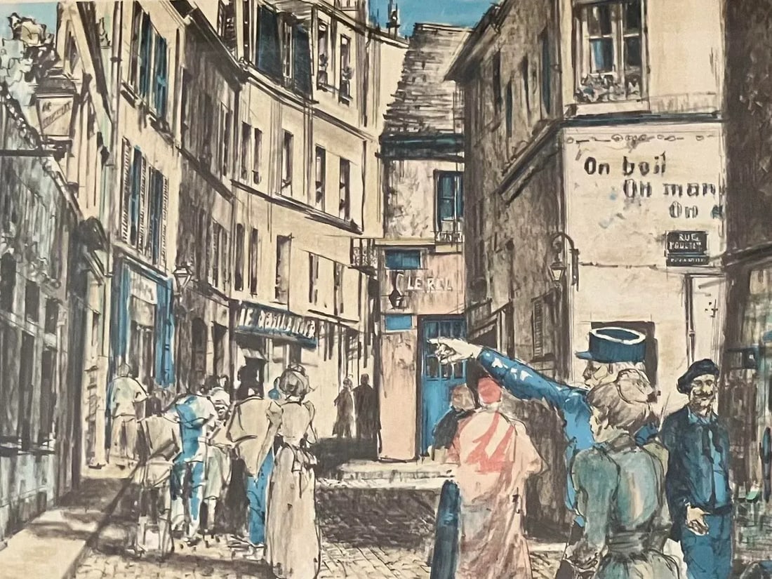 1930s Parisian Street Scene, Artists Proof by Etienne Julia. Signed & Framed - 4