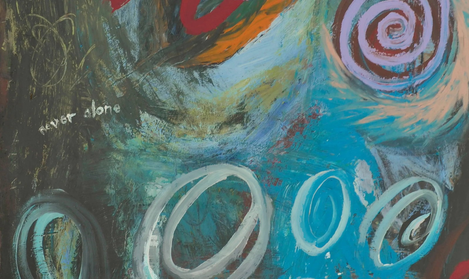 Scott K. Duff "Never Alone" Grafitto New York Abstract Expressionist Acrylic on Paper 1989 - 3