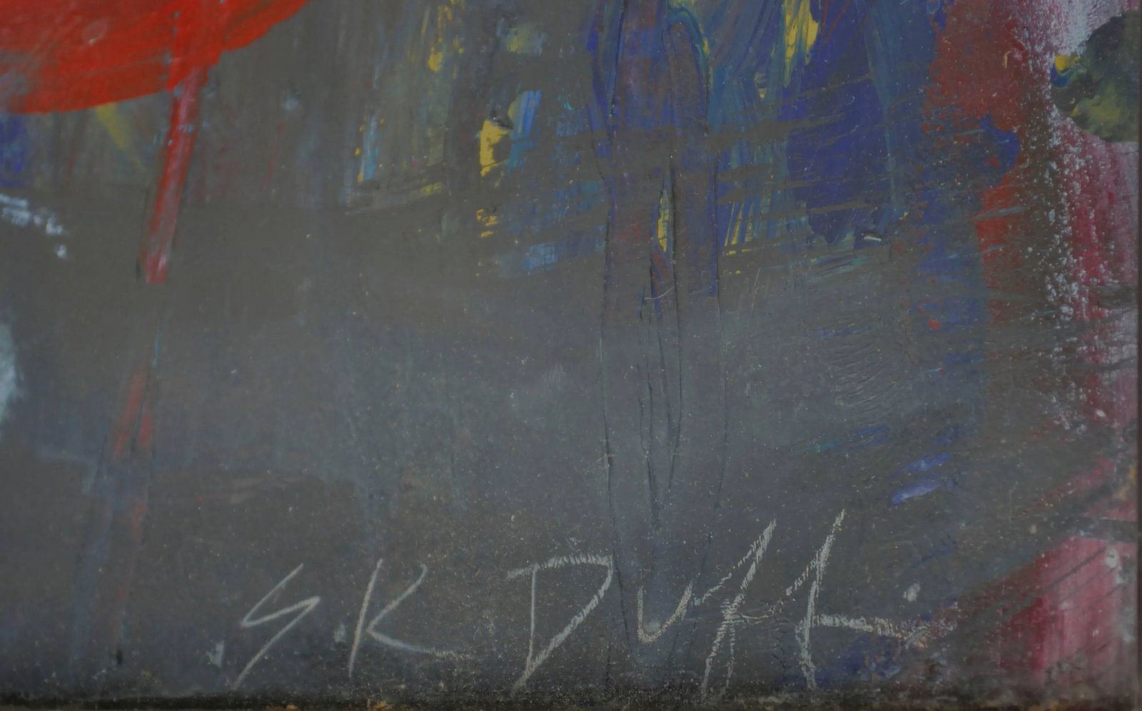 Scott K. Duff "Never Alone" Grafitto New York Abstract Expressionist Acrylic on Paper 1989 - 4