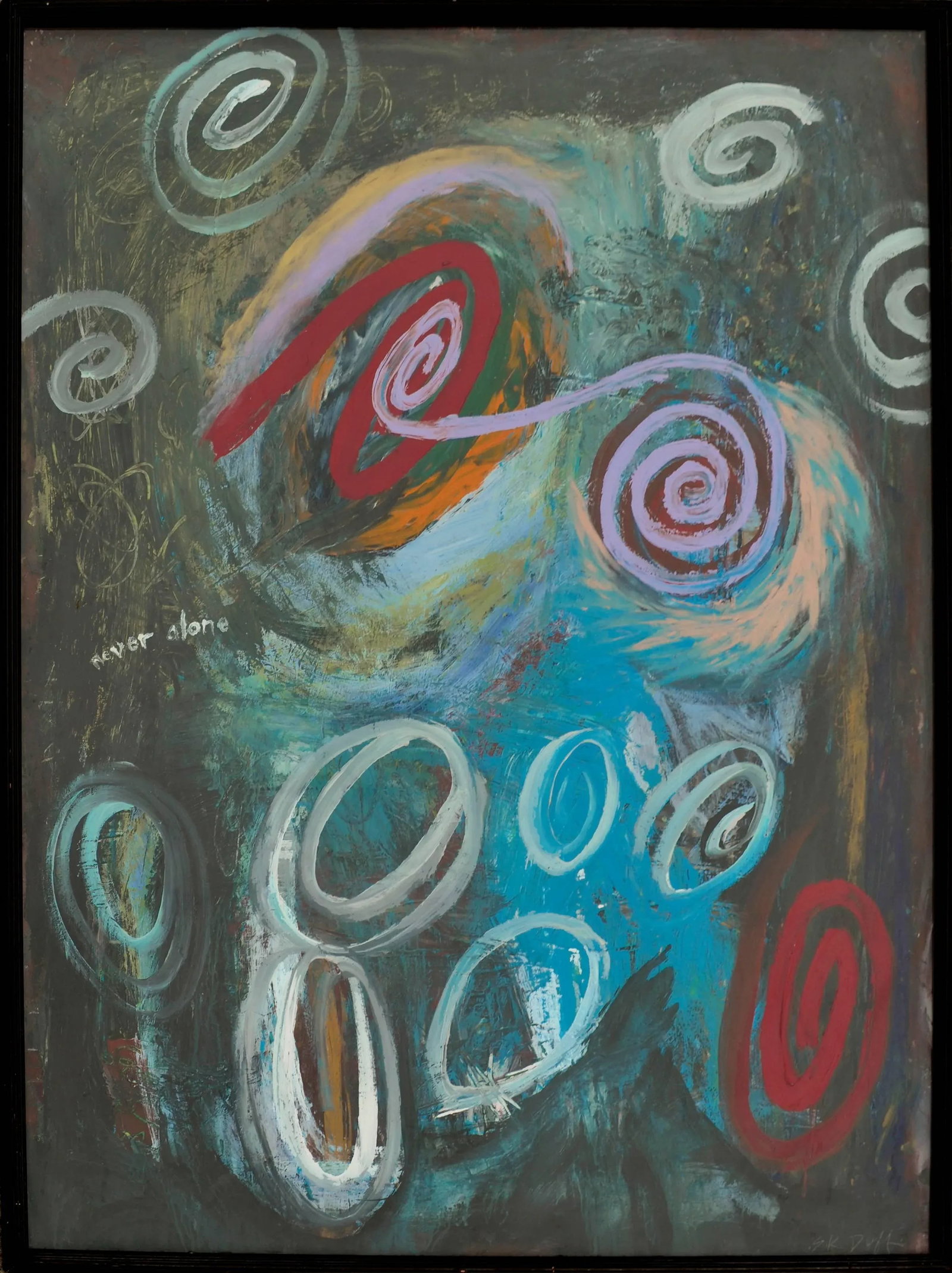 Scott K. Duff "Never Alone" Grafitto New York Abstract Expressionist Acrylic on Paper 1989 - 5