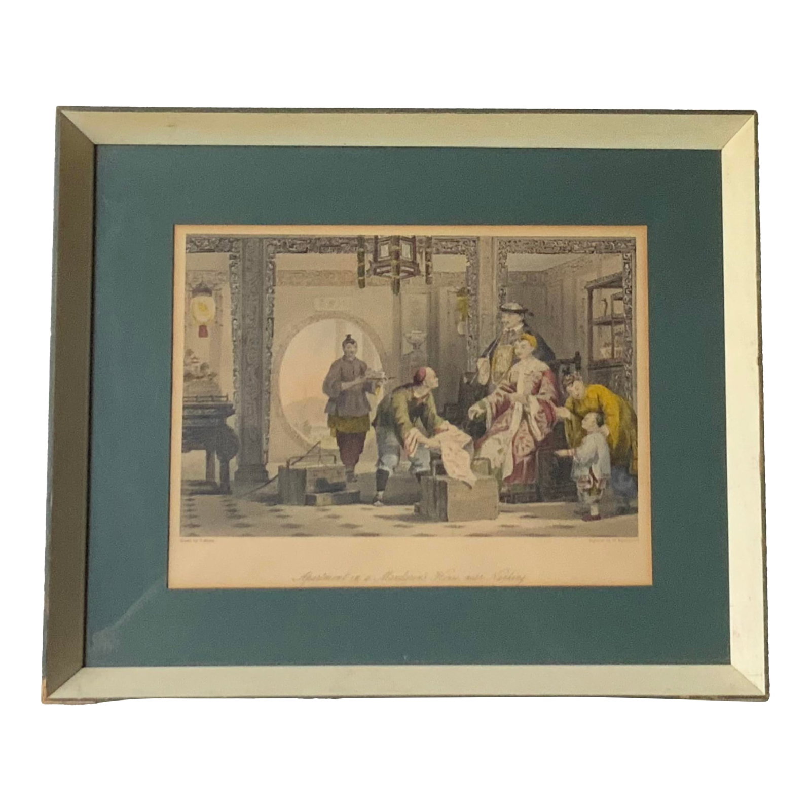 Mid 19th C English Steel Plate Engraving,Framed: For your consideration...Discover the captivating essence of 19th-century China with this stunning framed original steel engraving by renowned artist Thomas Allom. Titled "Apartment in a Mandarin's