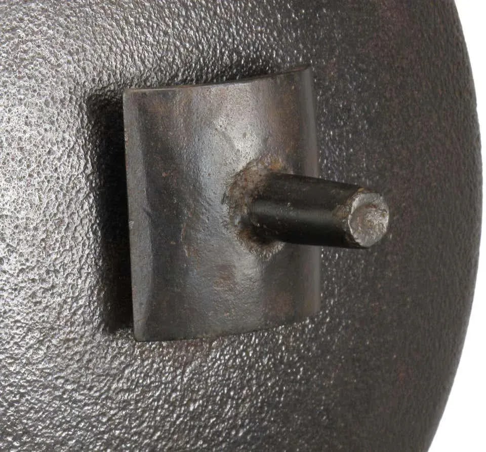 Hand-Hammered Iron Disc Sculpture With Center Handle - 8