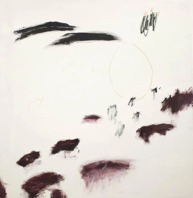 Pishkun, Original, Mixed Media by Brian Jerome: Painting: oil, acrylic, pastel, graphite on Canvas. Hunters herded the bison and drove them over the cliff, breaking their legs and rendering them immobile. Tribe members waiting below closed in with