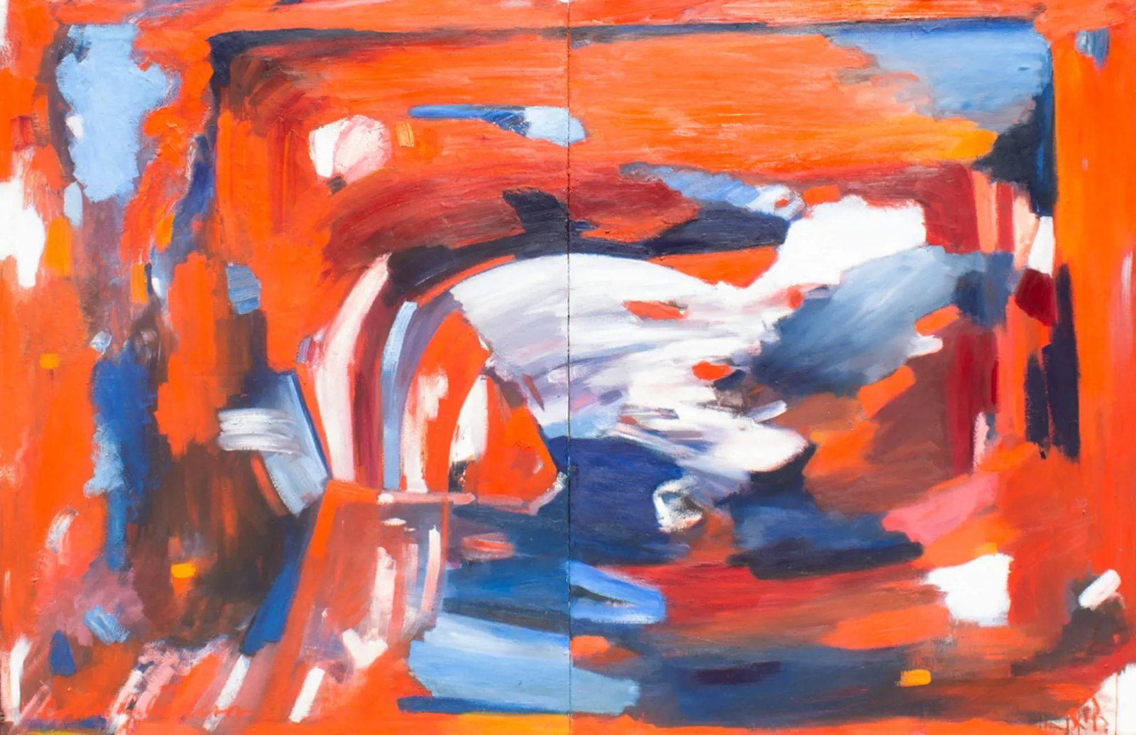 Abstract Oil on Canvas Diptych Painting by Darrell L. Anderson - 2