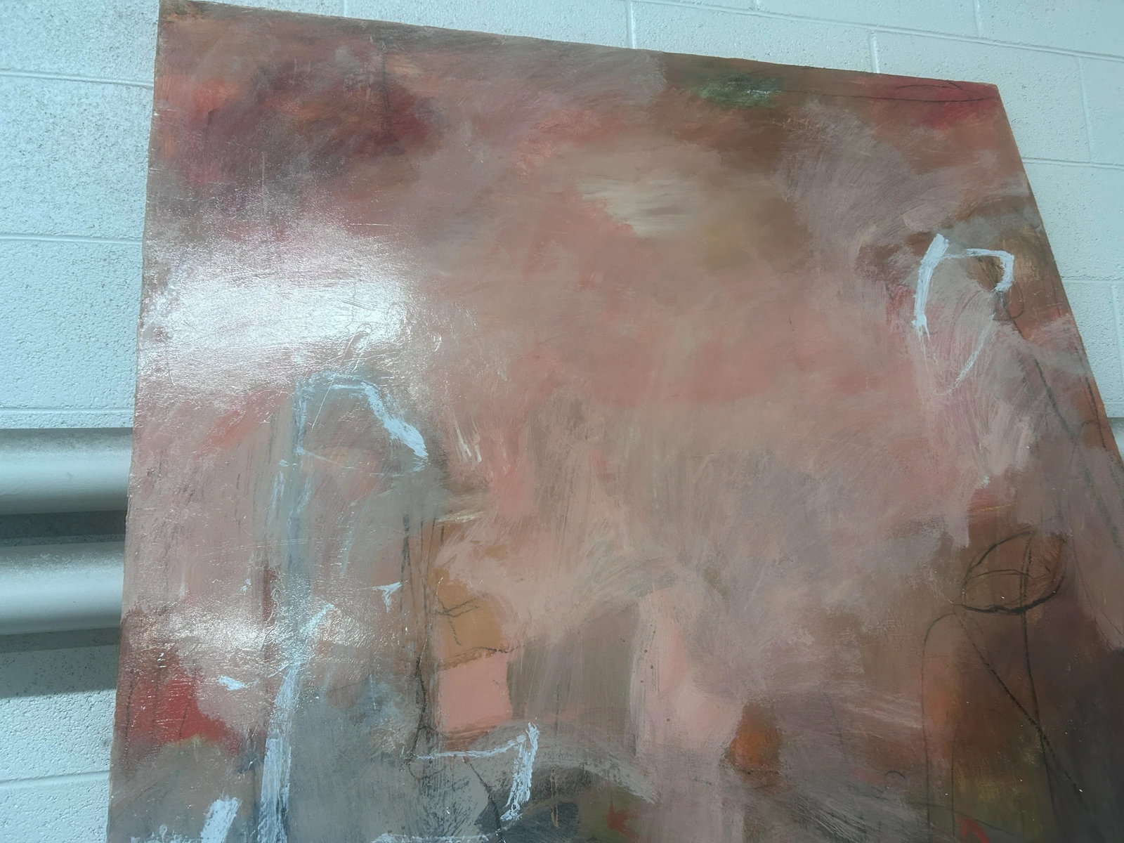 1990s Vintage Large 60" H Original Abstract Painting - 11