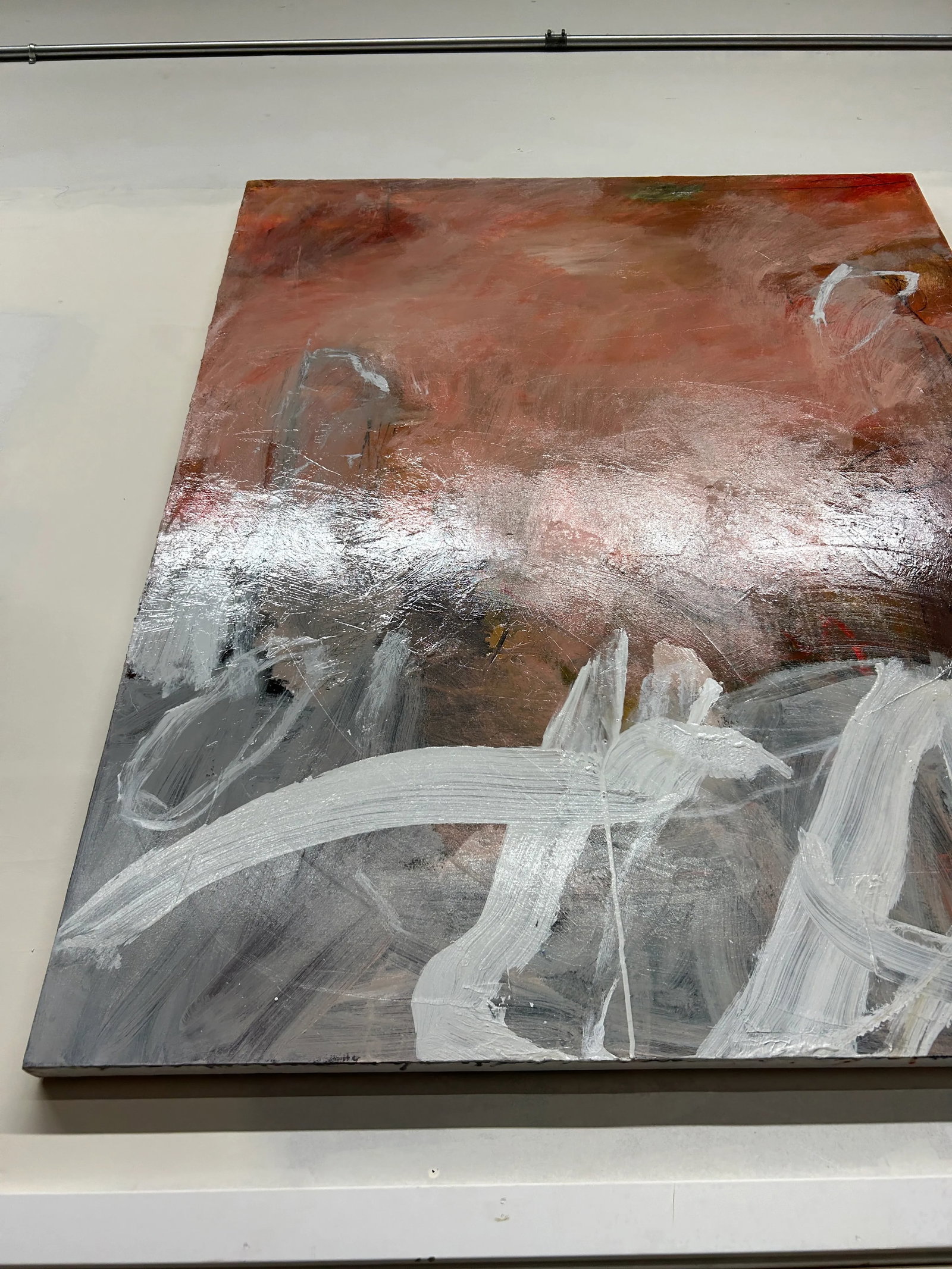 1990s Vintage Large 60" H Original Abstract Painting - 16