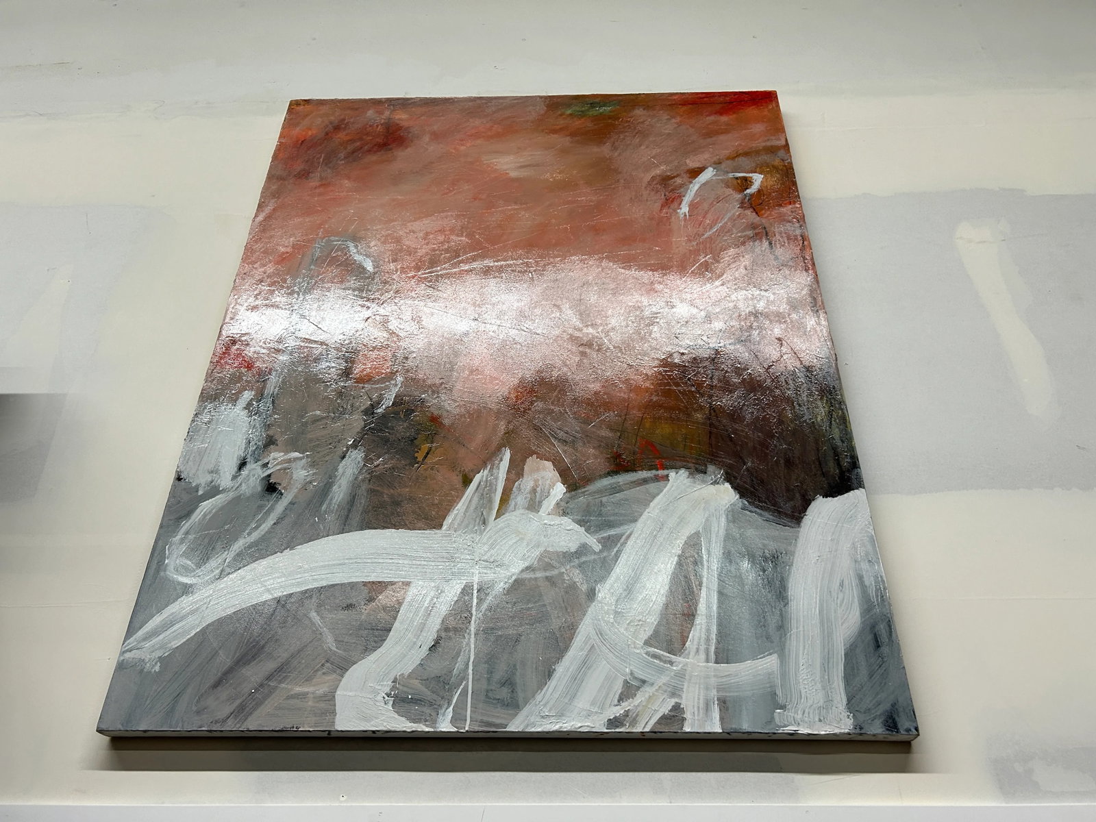 1990s Vintage Large 60" H Original Abstract Painting - 17