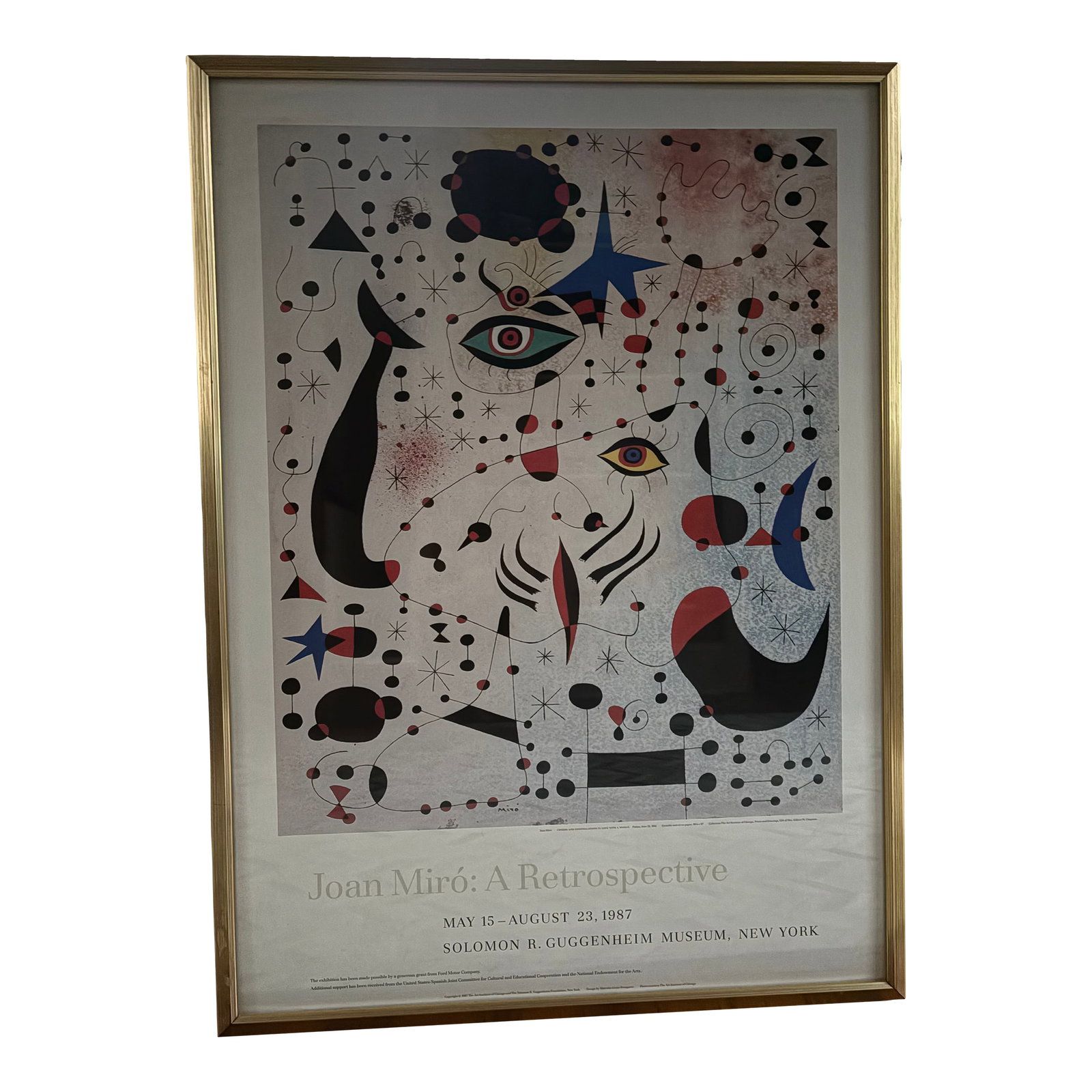 Joan Miro 1987 Exhibit Poster, Framed (1 of 6)
