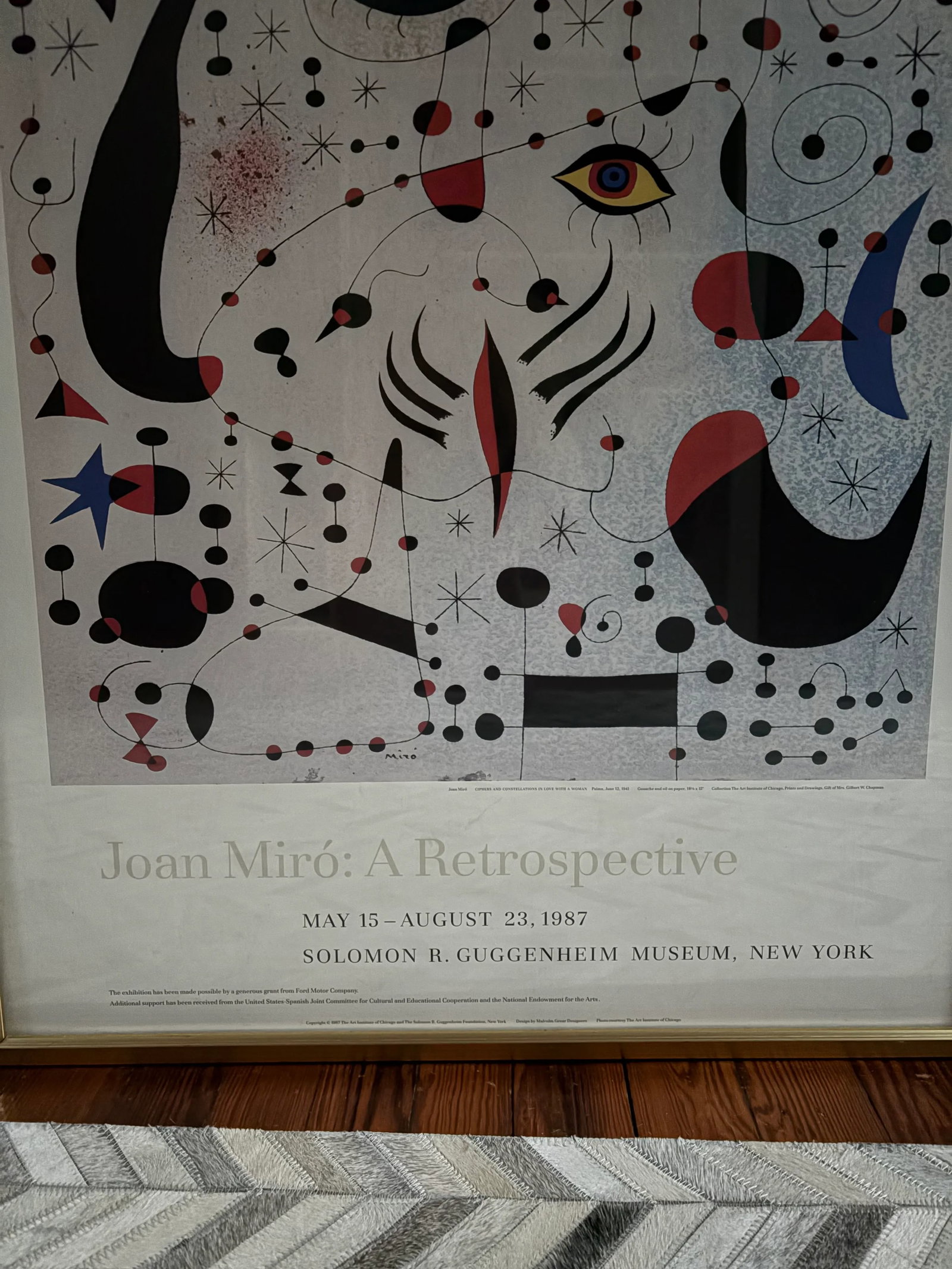Joan Miro 1987 Exhibit Poster, Framed - 2