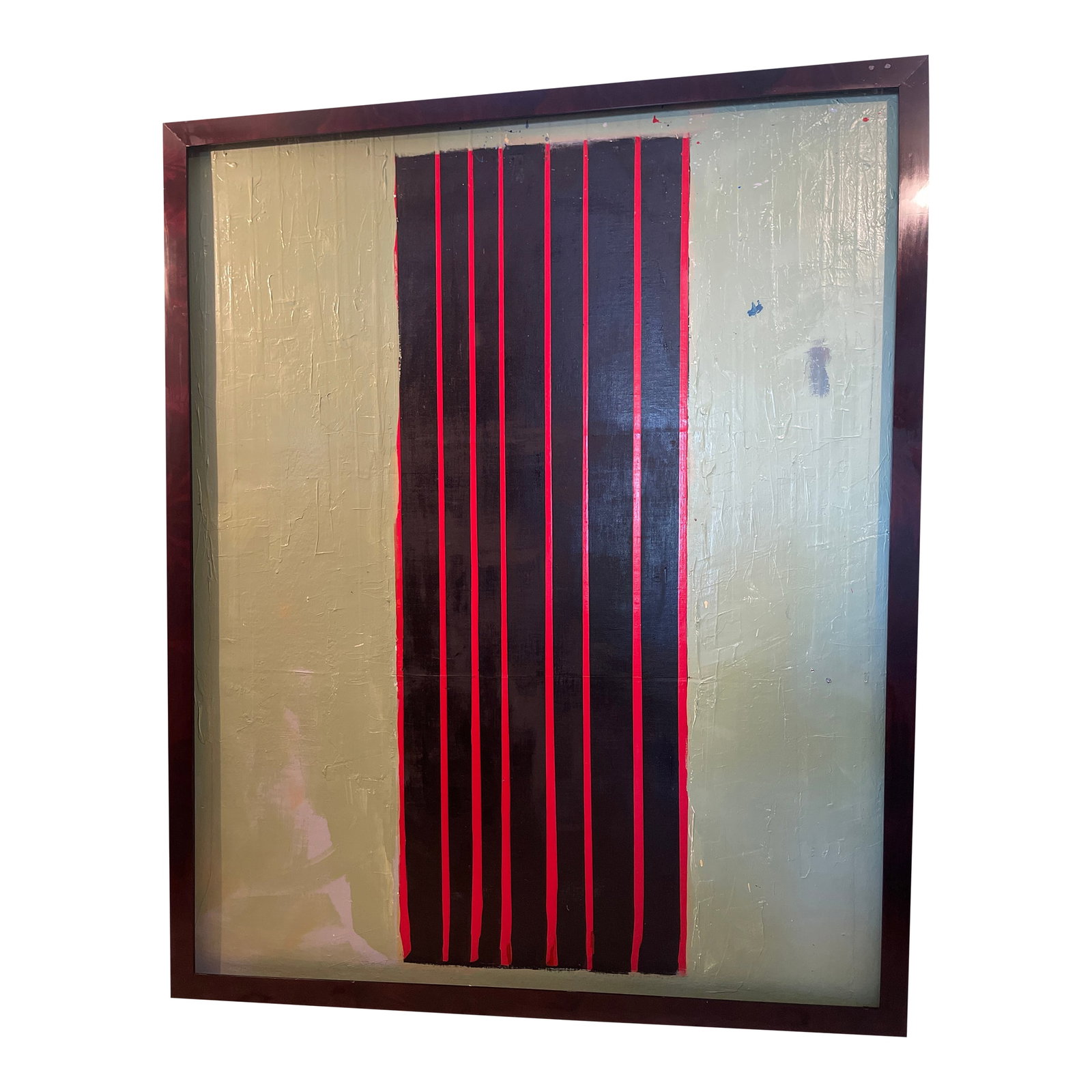 "The Door" by Artist John Frates, Extra Large, Mid Century Modern, Contemporary, 77x64x2.5 In.: Striking artwork by Artist John Frates, mid century modern, contemporary, invoice with a COA, #1751, listed Florida artist, b. 1943, heavy brush strokes with layered paint, bract expressionist