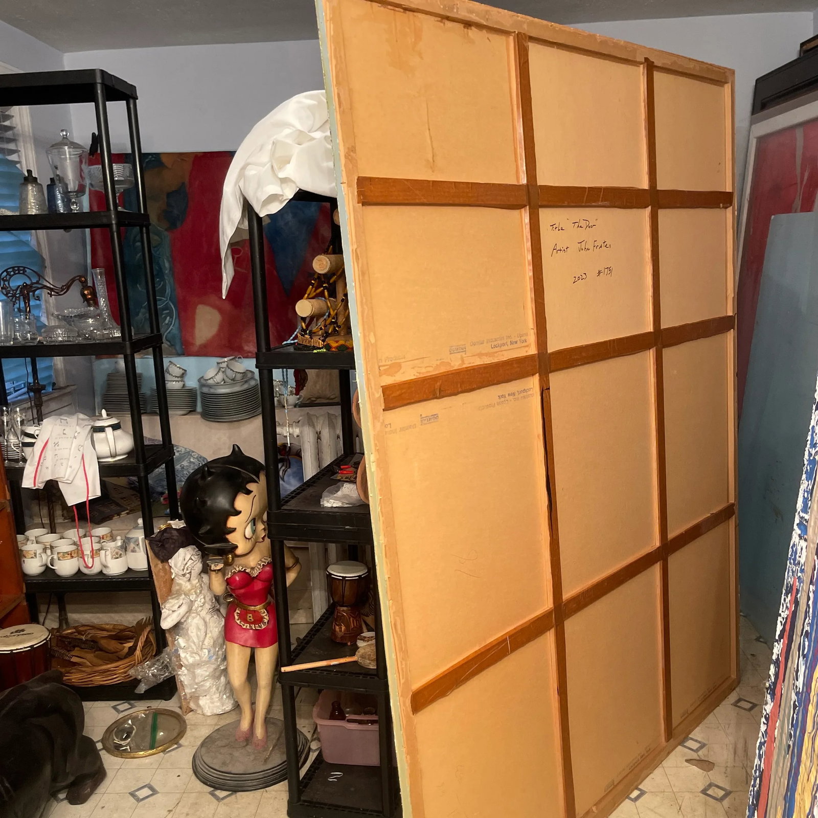 "The Door" by Artist John Frates, Extra Large, Mid Century Modern, Contemporary, 77x64x2.5 In. - 7