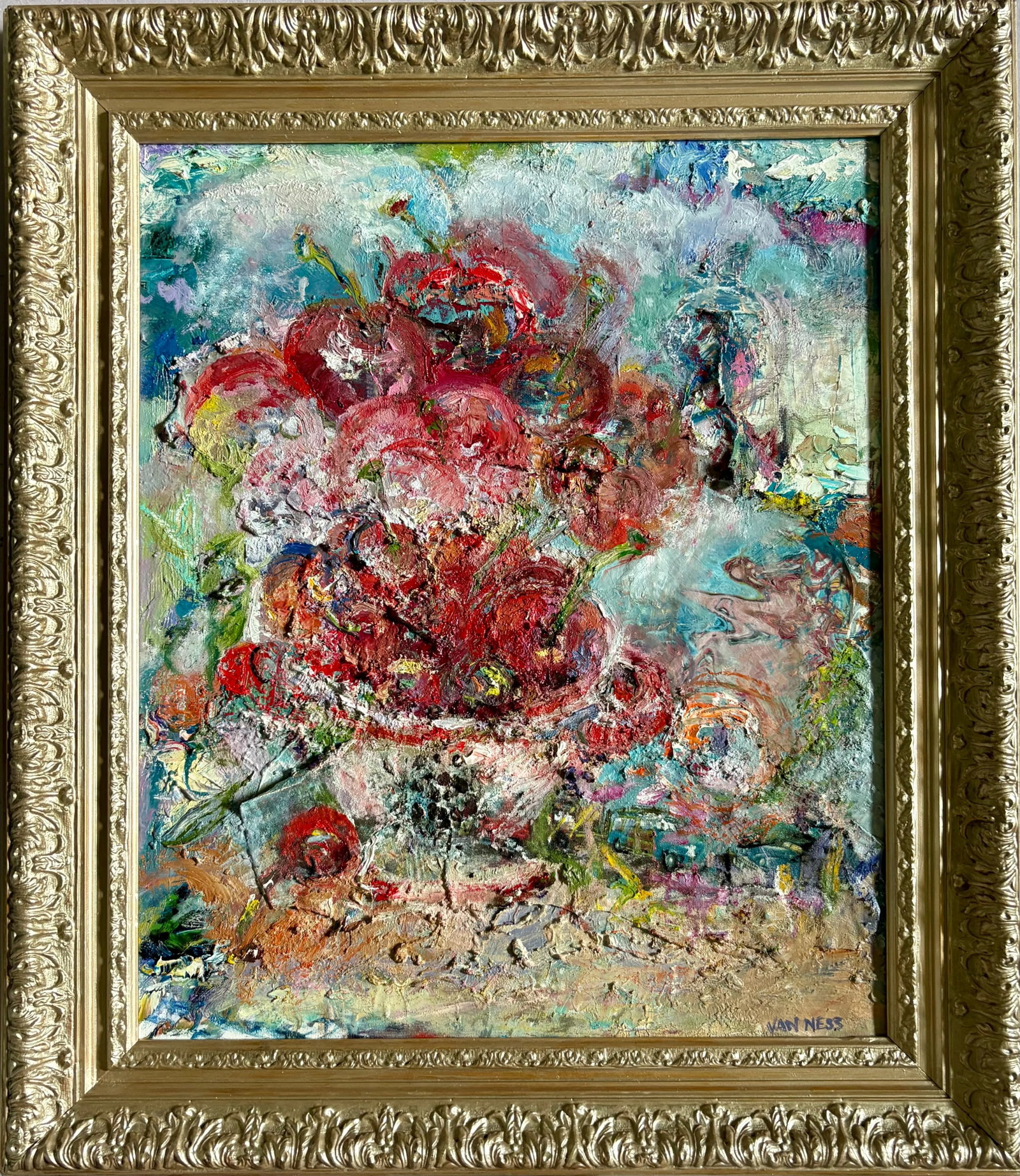 "Cherry Bomb", Original Oil Paintings, Abstract, Expressionism, by Van Ness - 10