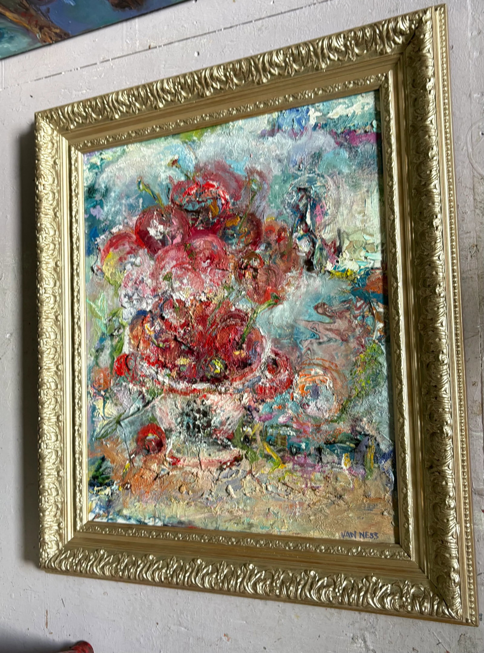 "Cherry Bomb", Original Oil Paintings, Abstract, Expressionism, by Van Ness - 11