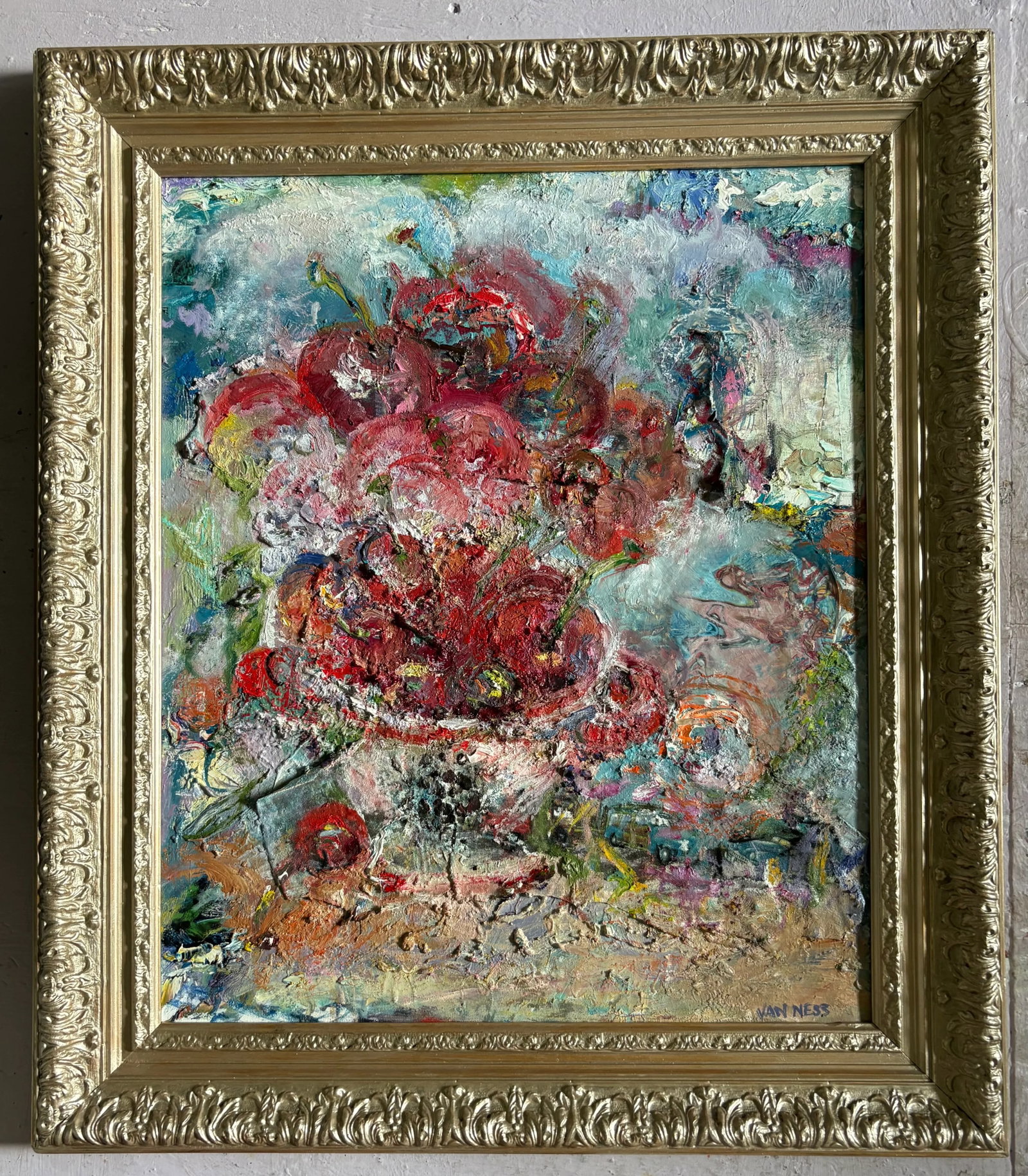 "Cherry Bomb", Original Oil Paintings, Abstract, Expressionism, by Van Ness - 15
