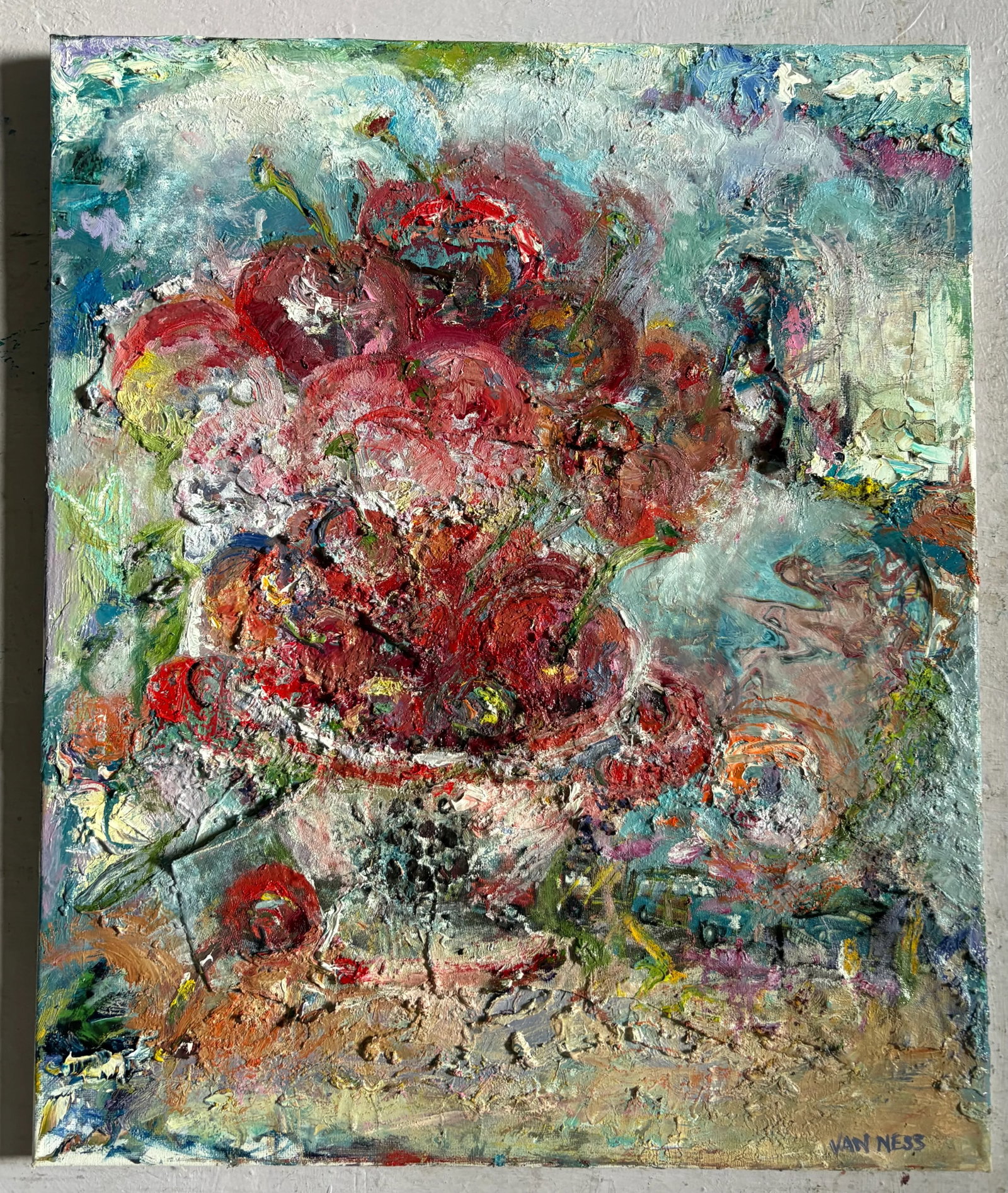 "Cherry Bomb", Original Oil Paintings, Abstract, Expressionism, by Van Ness - 16