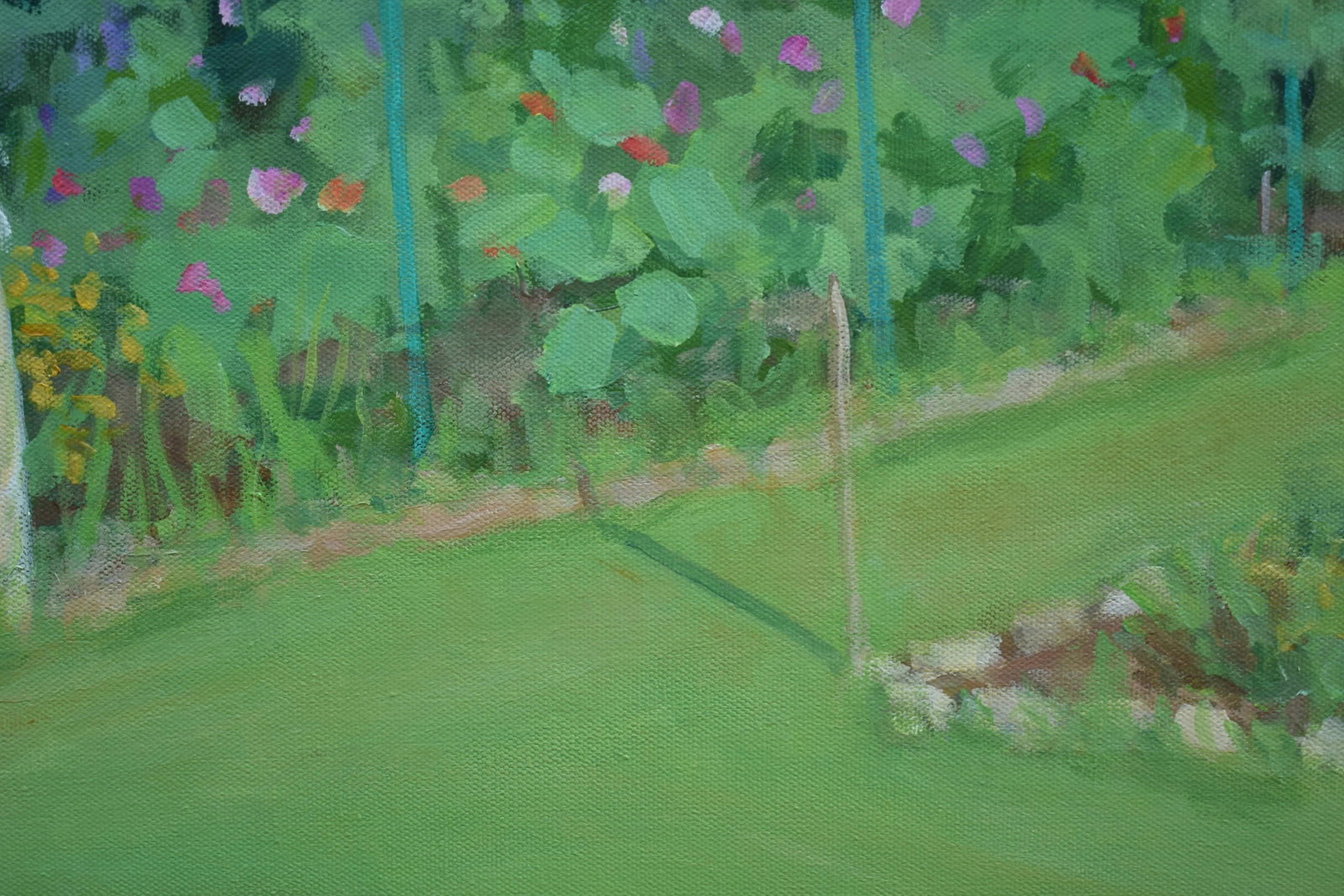 Contemporary Plein Air Painting, the Early Morning Garden, by Stephen Remick, Framed - 6