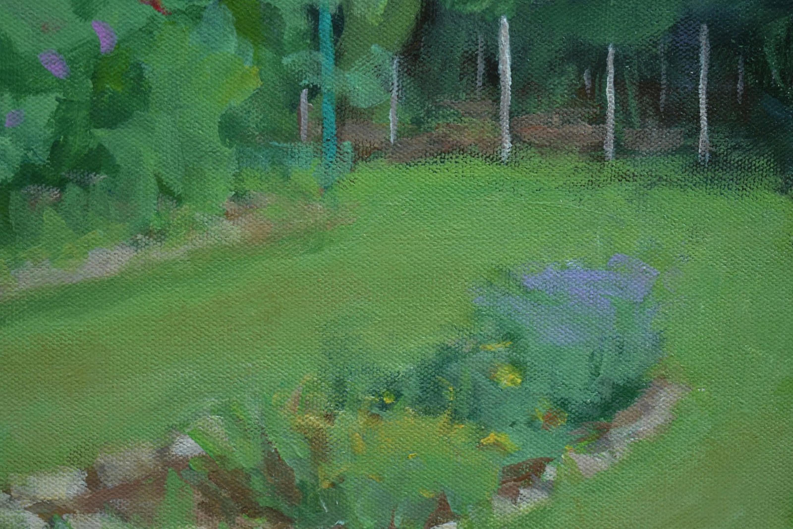 Contemporary Plein Air Painting, the Early Morning Garden, by Stephen Remick, Framed - 7