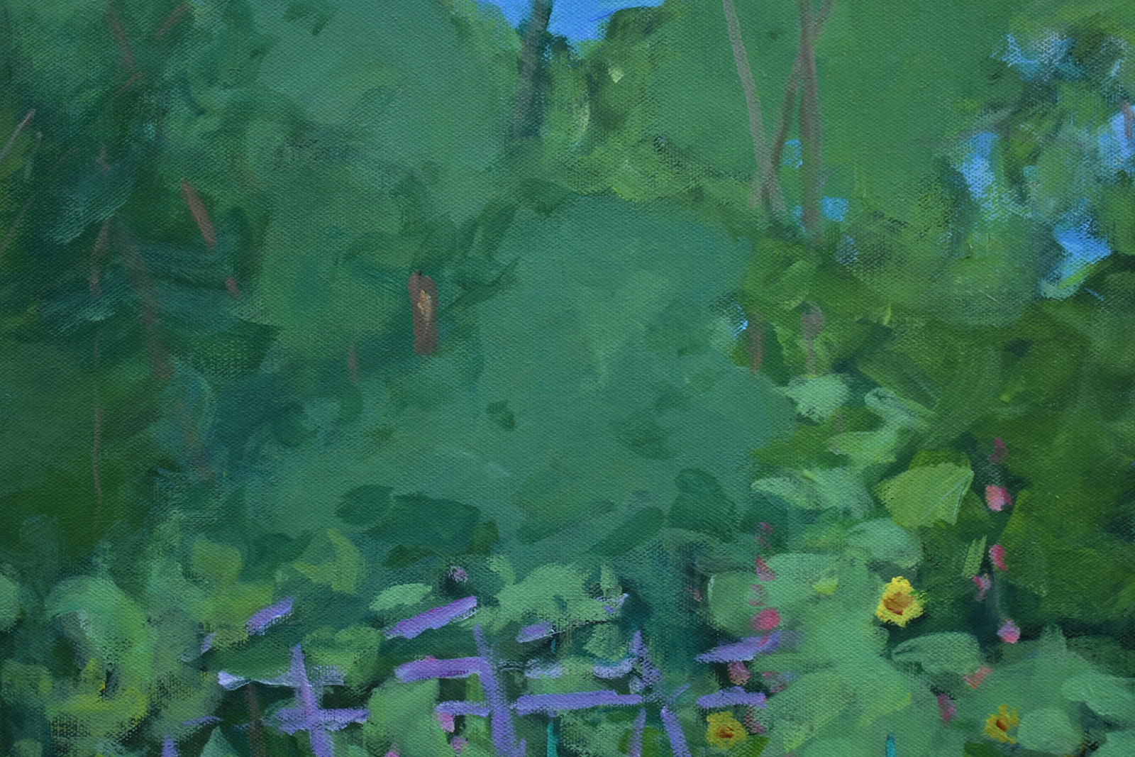 Contemporary Plein Air Painting, the Early Morning Garden, by Stephen Remick, Framed - 8