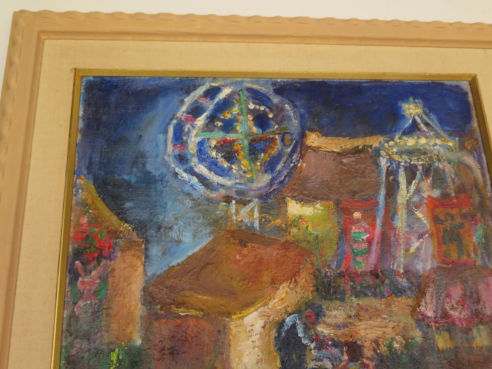 Whimsical Impressionistic Painting of a Carnival by Listed Artist Frances Lieberman - 3