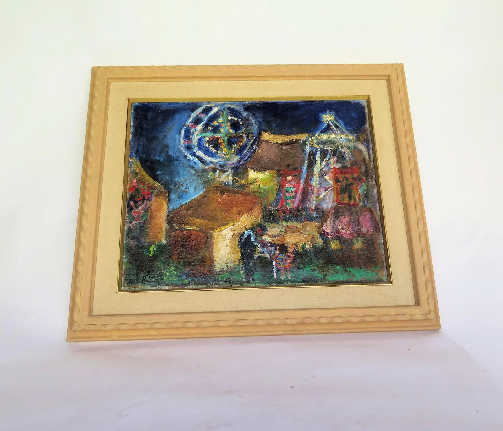 Whimsical Impressionistic Painting of a Carnival by Listed Artist Frances Lieberman - 4