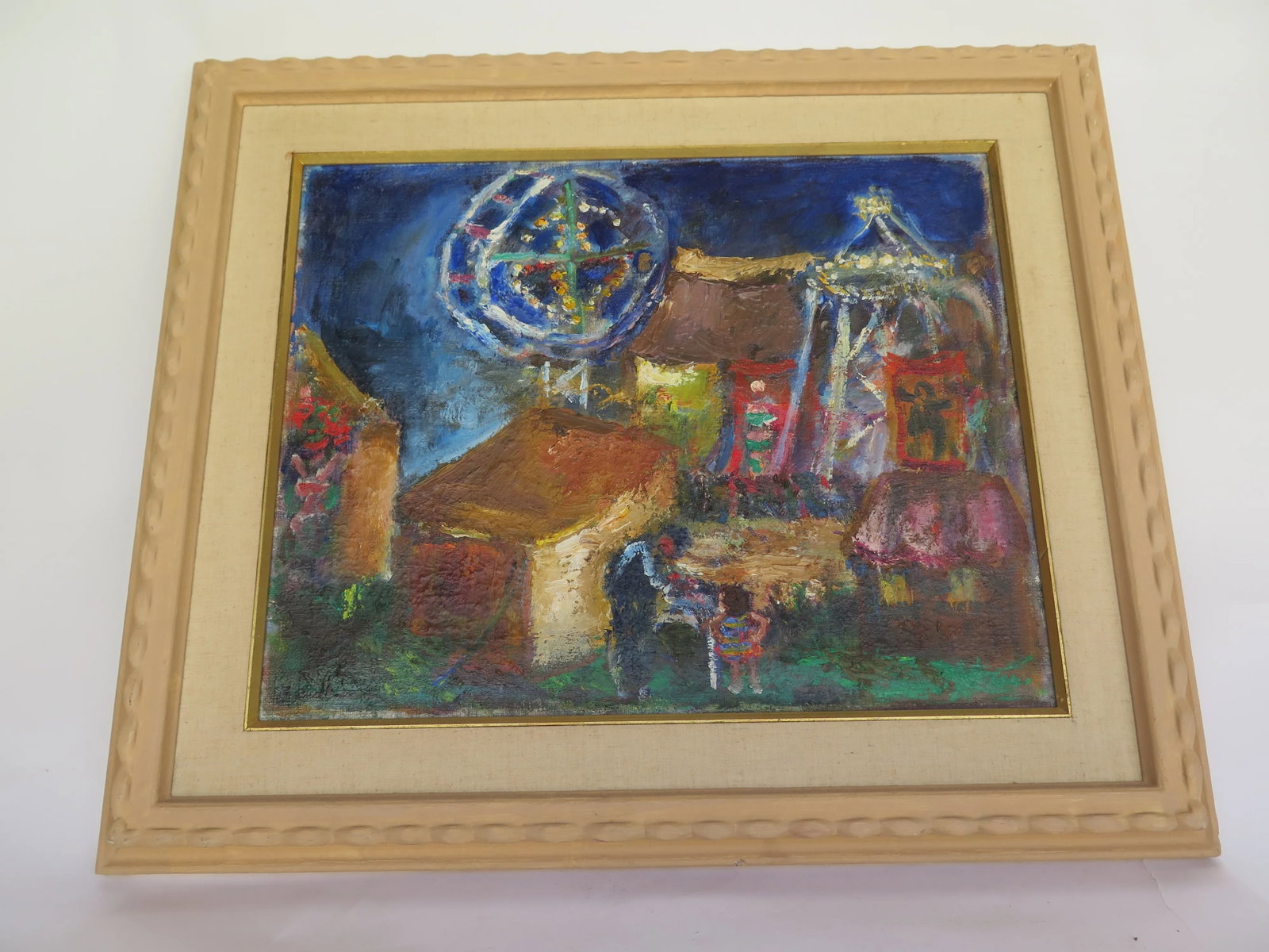 Whimsical Impressionistic Painting of a Carnival by Listed Artist Frances Lieberman - 6