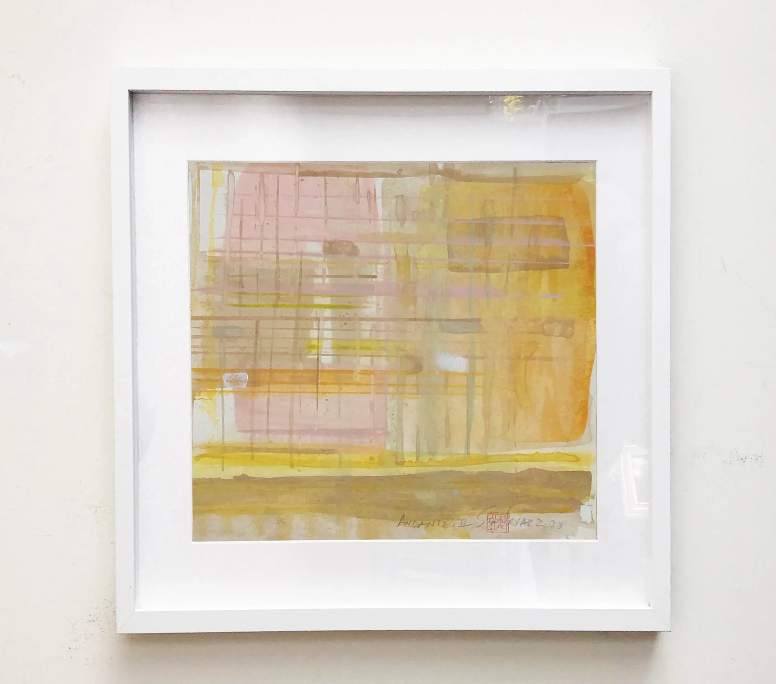 Andante II Framed Original Abstract Painting - 4