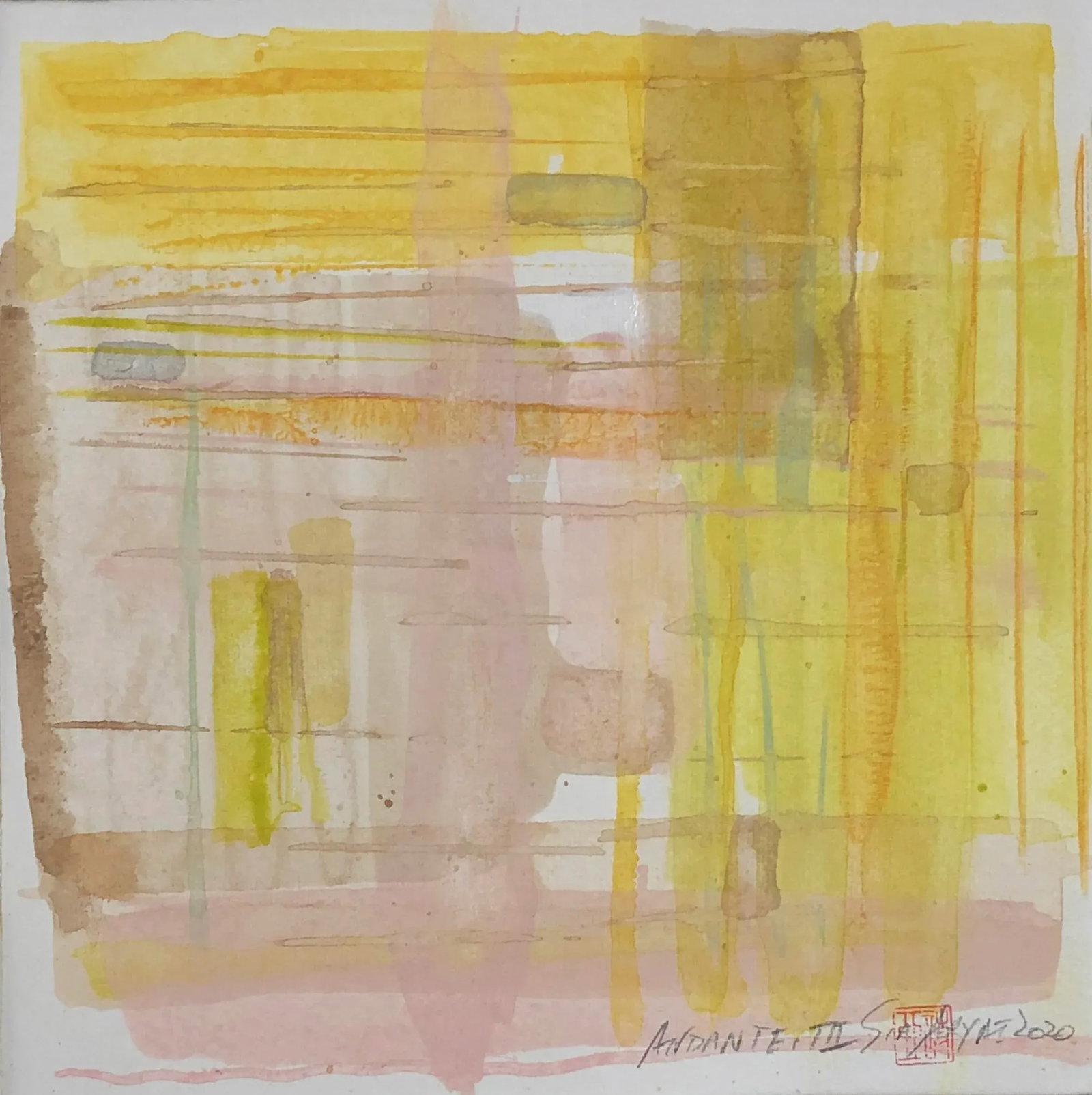 Andante III Framed Original Abstract Painting - 2