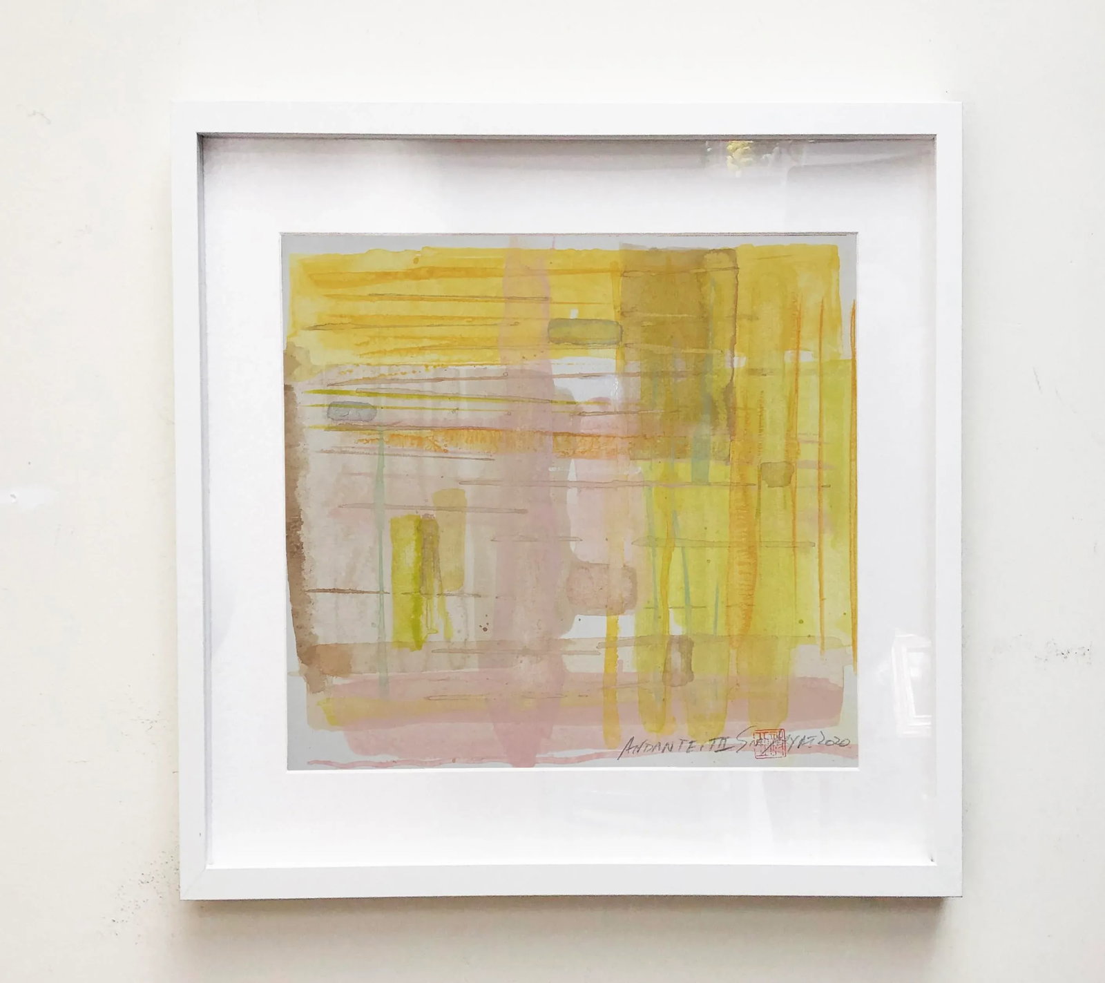 Andante III Framed Original Abstract Painting - 4