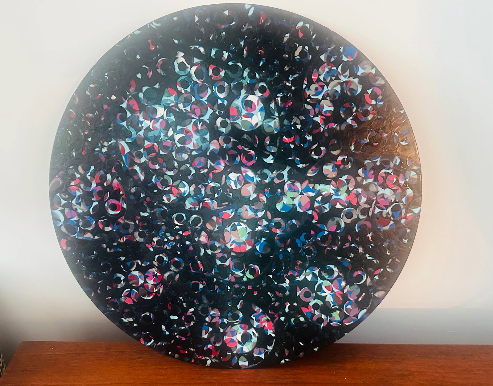 1980s Richard Bove Painting on XL Vinyl "Dance Il" Abstract Pop Art - 2