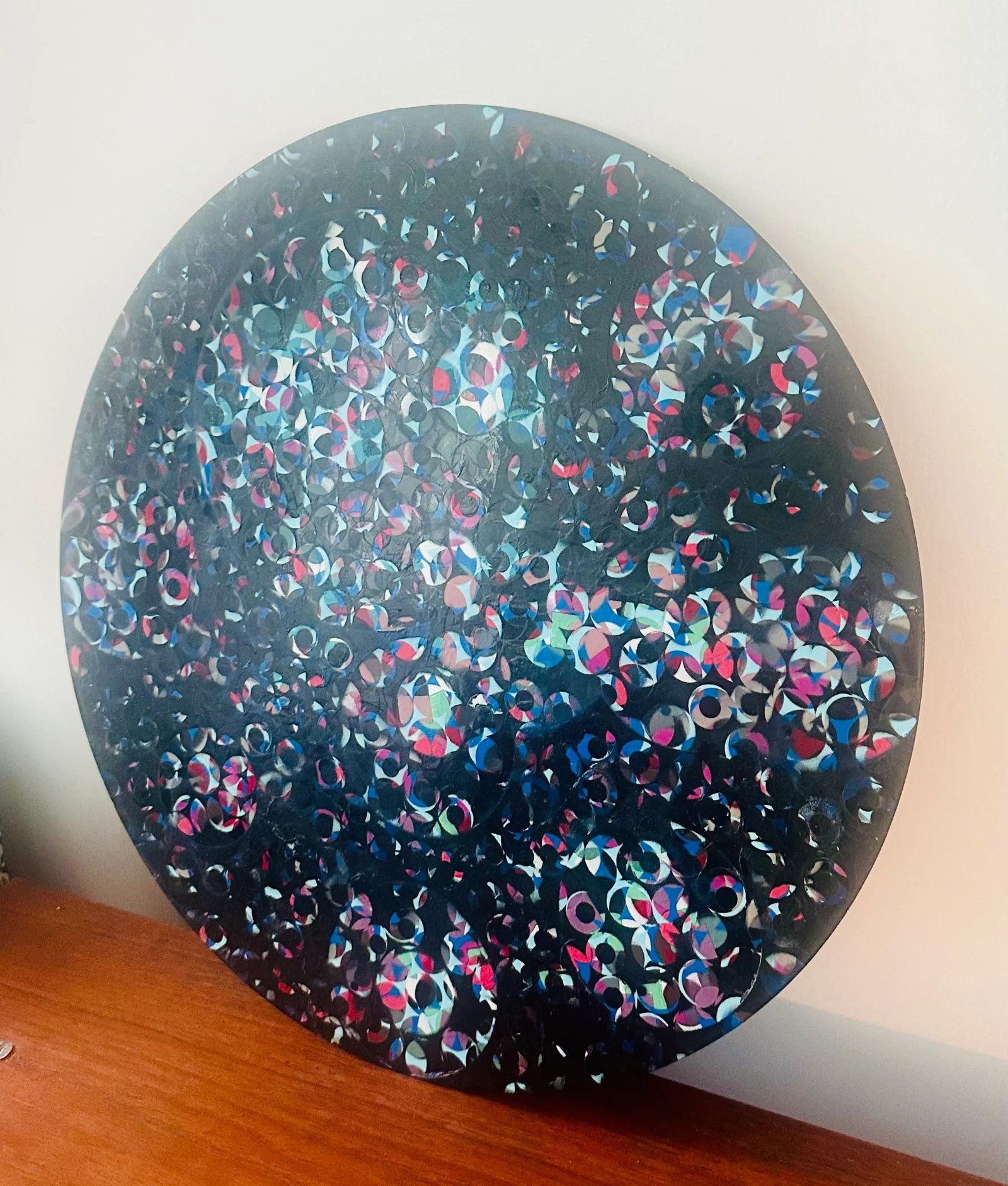 1980s Richard Bove Painting on XL Vinyl "Dance Il" Abstract Pop Art - 3