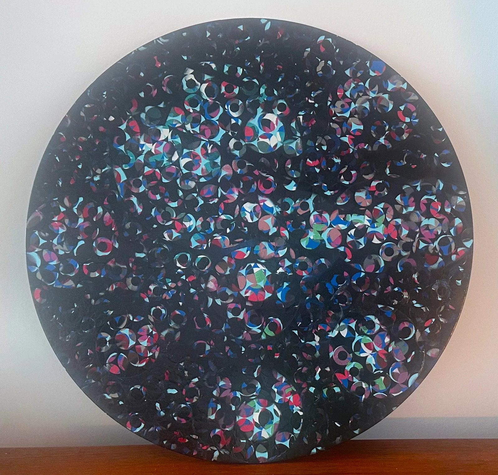 1980s Richard Bove Painting on XL Vinyl "Dance Il" Abstract Pop Art - 4