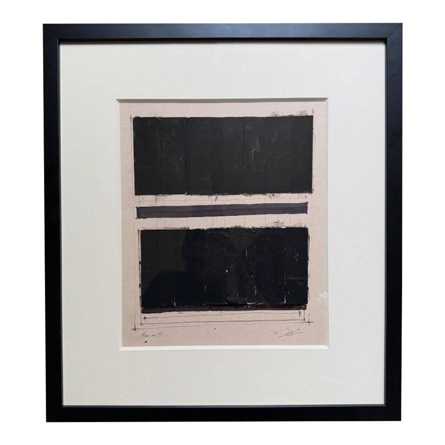 Noir No. 3 - Mixed Media Collage (Framed): From my Noir series (2018) this is number 3 from the collection. This piece is finished with a black gallery frame. All dimensions are as follows: Finished frame dim. - 16.75"w x 18.75"h Viewable art