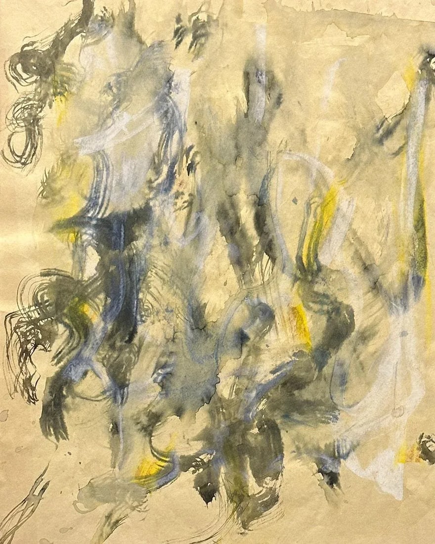 Robert Berks Original Mid-Century Abstract Painting 18 X 24, Framed - 2