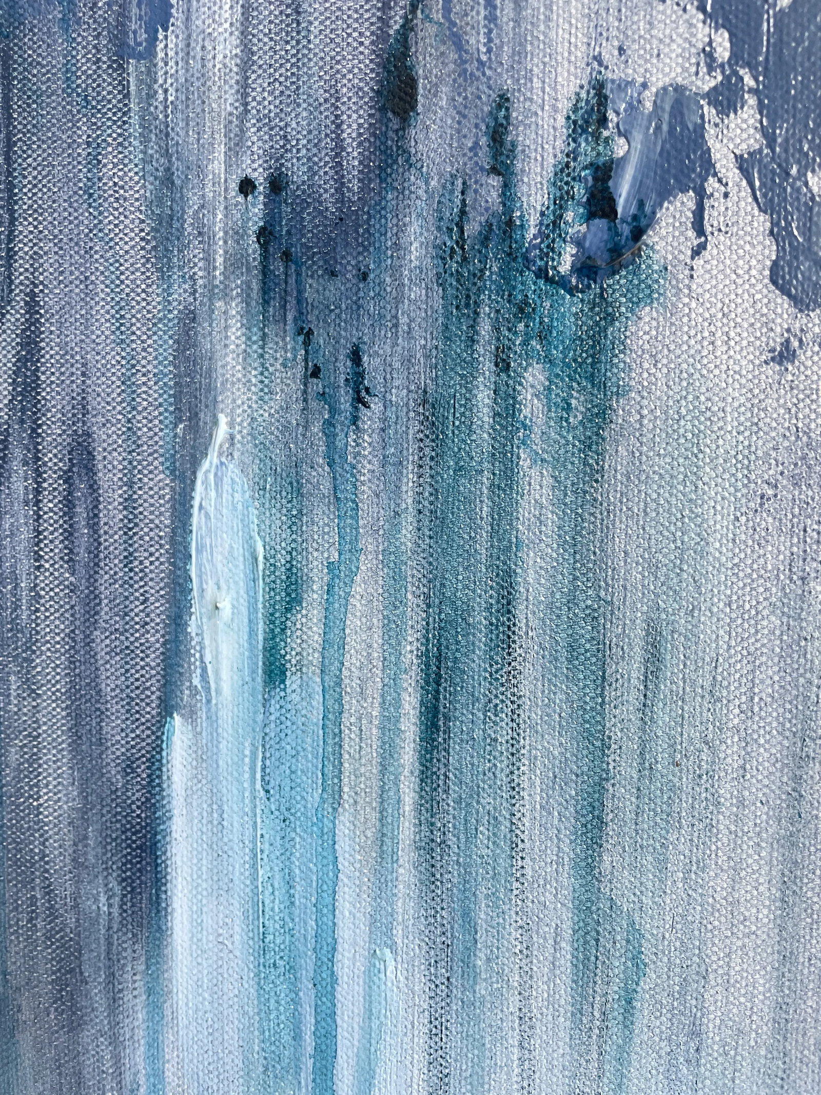 Large Indigo Blue and White Abstract Expression Textured Painting - 4