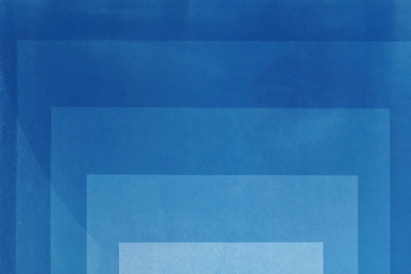 2025, Abstract Geometric, Large Diptych in Indigo Blue, Double Portal, Handmade Unique Monotype Cyan - 9