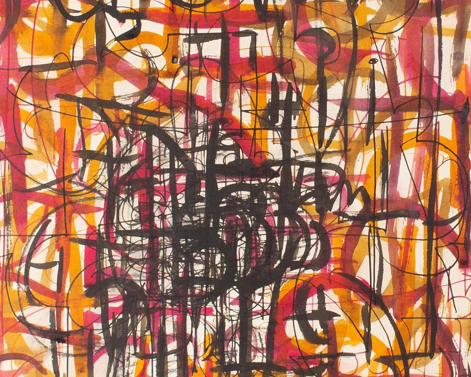 1961 Abstract Ink and Watercolor Painting by Harry Hilson - 6