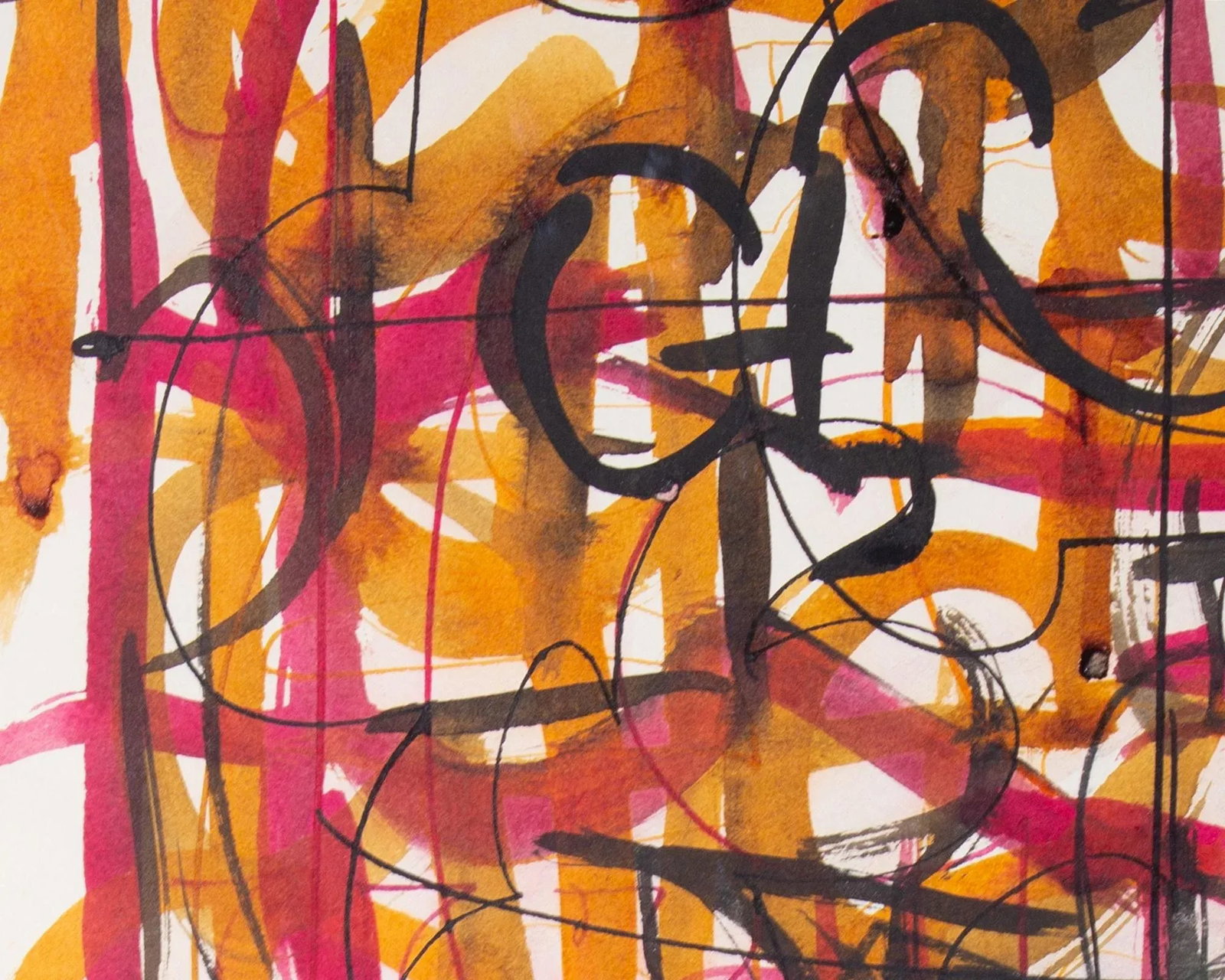 1961 Abstract Ink and Watercolor Painting by Harry Hilson - 7