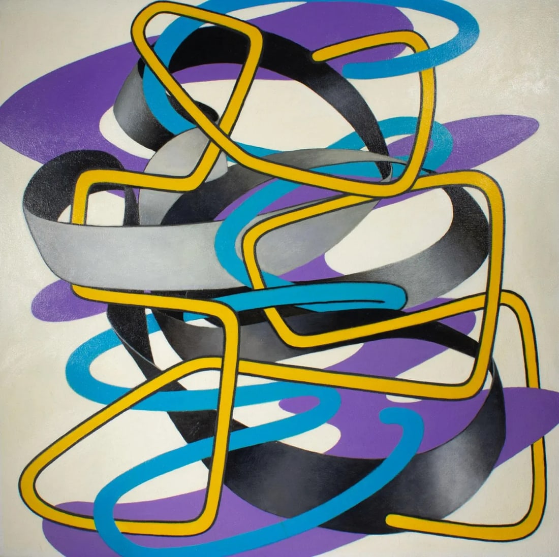 "Bent Blue Wire" Acrylic on Canvas Painting by James Massena March - 2