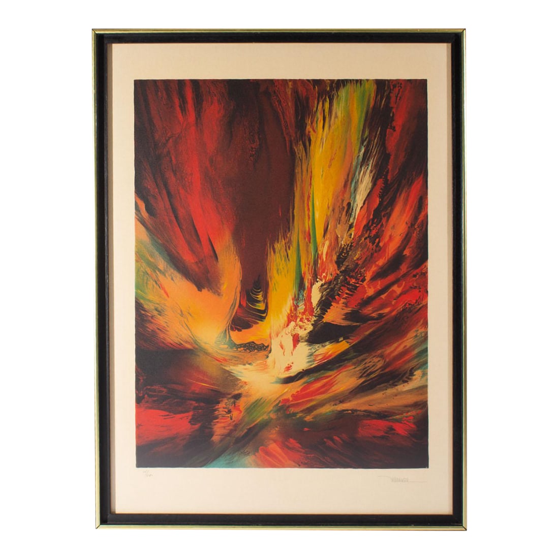 1974 "Flight to the Sun" Abstract Lithograph by Leonardo Nierman (1 of 8)