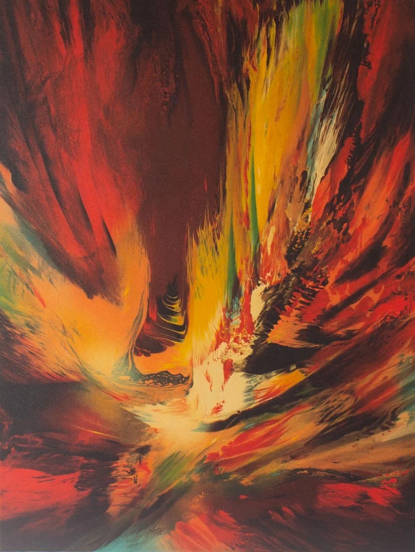 1974 "Flight to the Sun" Abstract Lithograph by Leonardo Nierman - 2