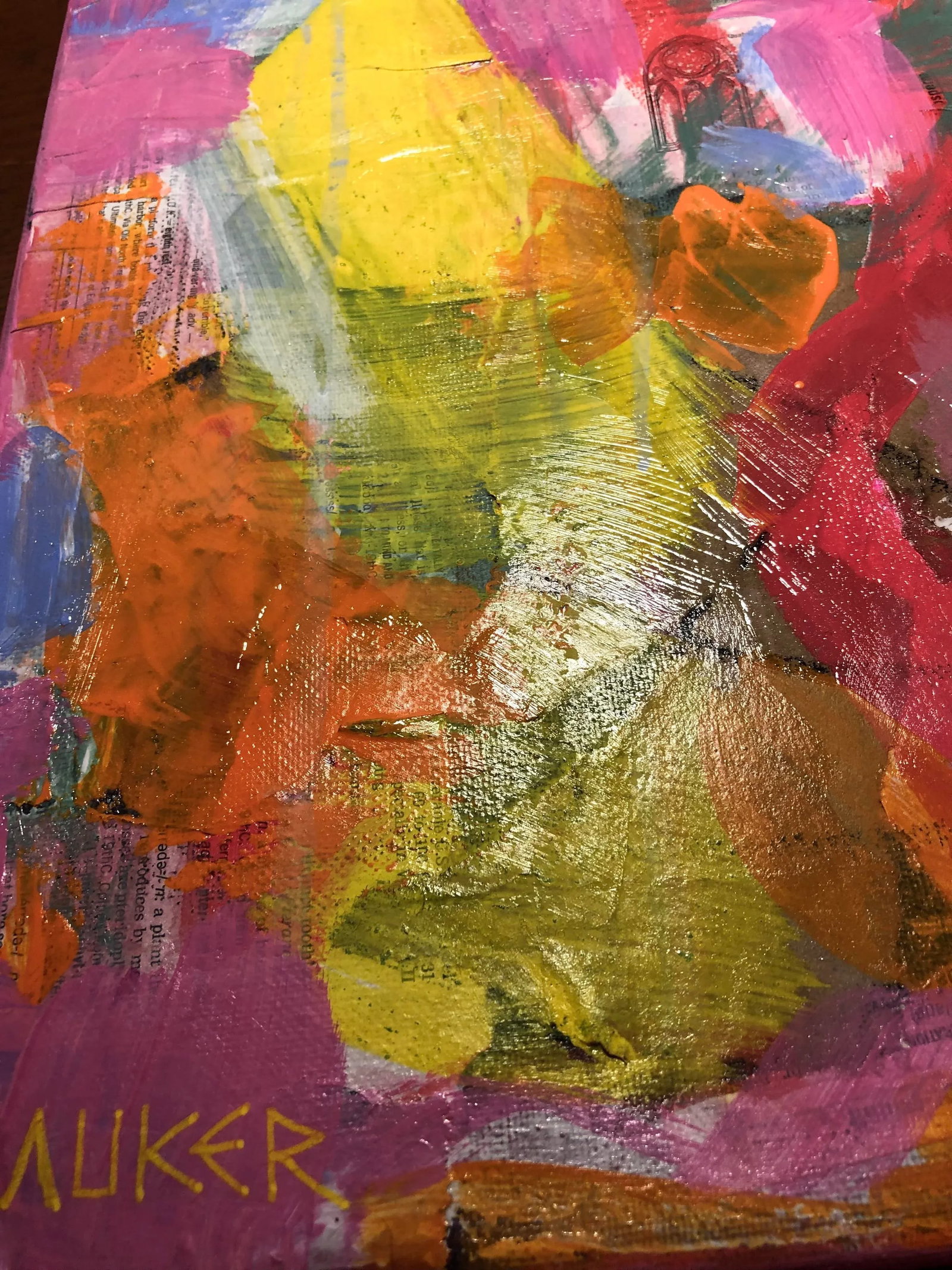 Contemporary Mixed Media on Canvas Original Artwork by Auker "Summer" - 10