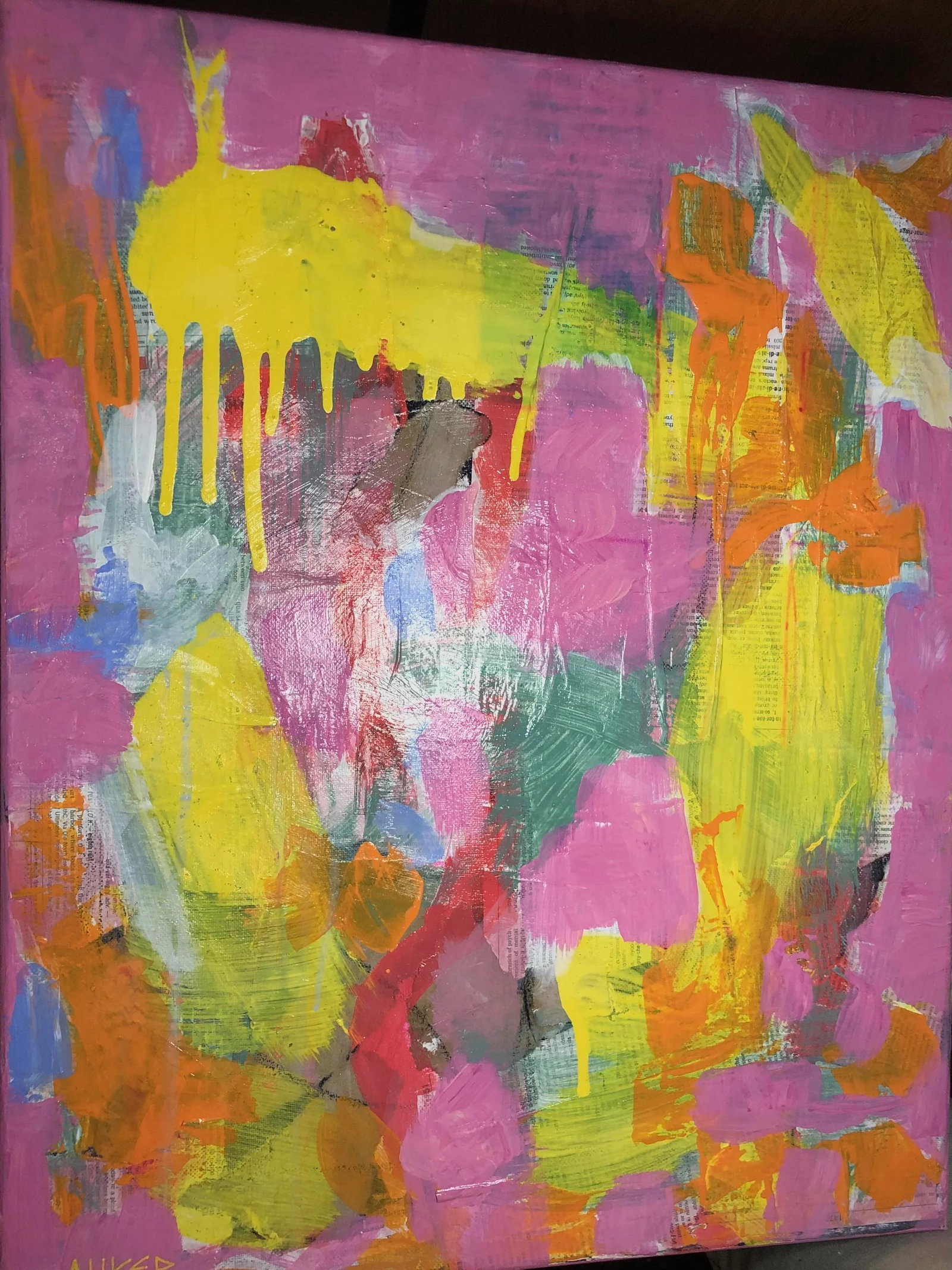 Contemporary Mixed Media on Canvas Original Artwork by Auker "Summer" - 11