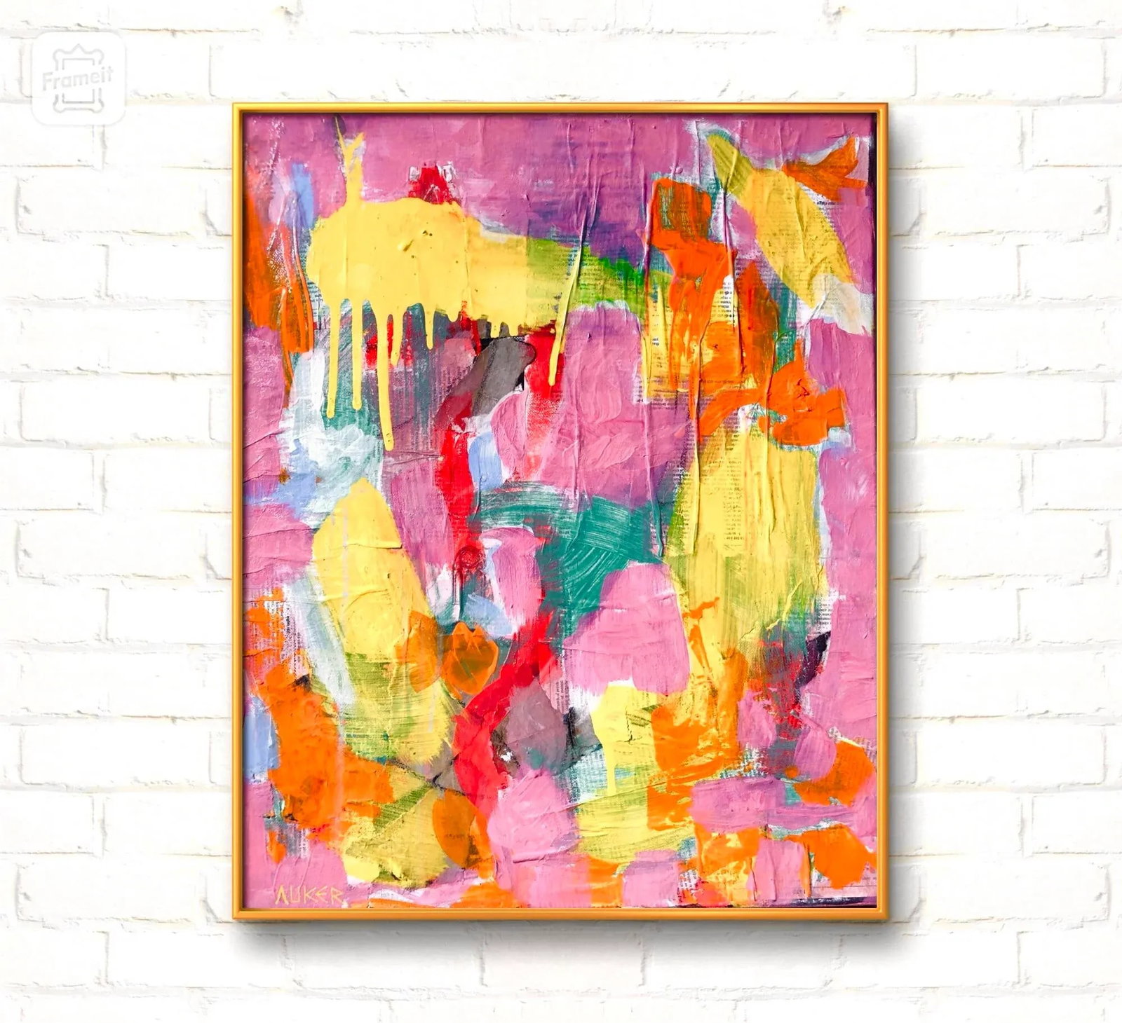 Contemporary Mixed Media on Canvas Original Artwork by Auker "Summer" - 4
