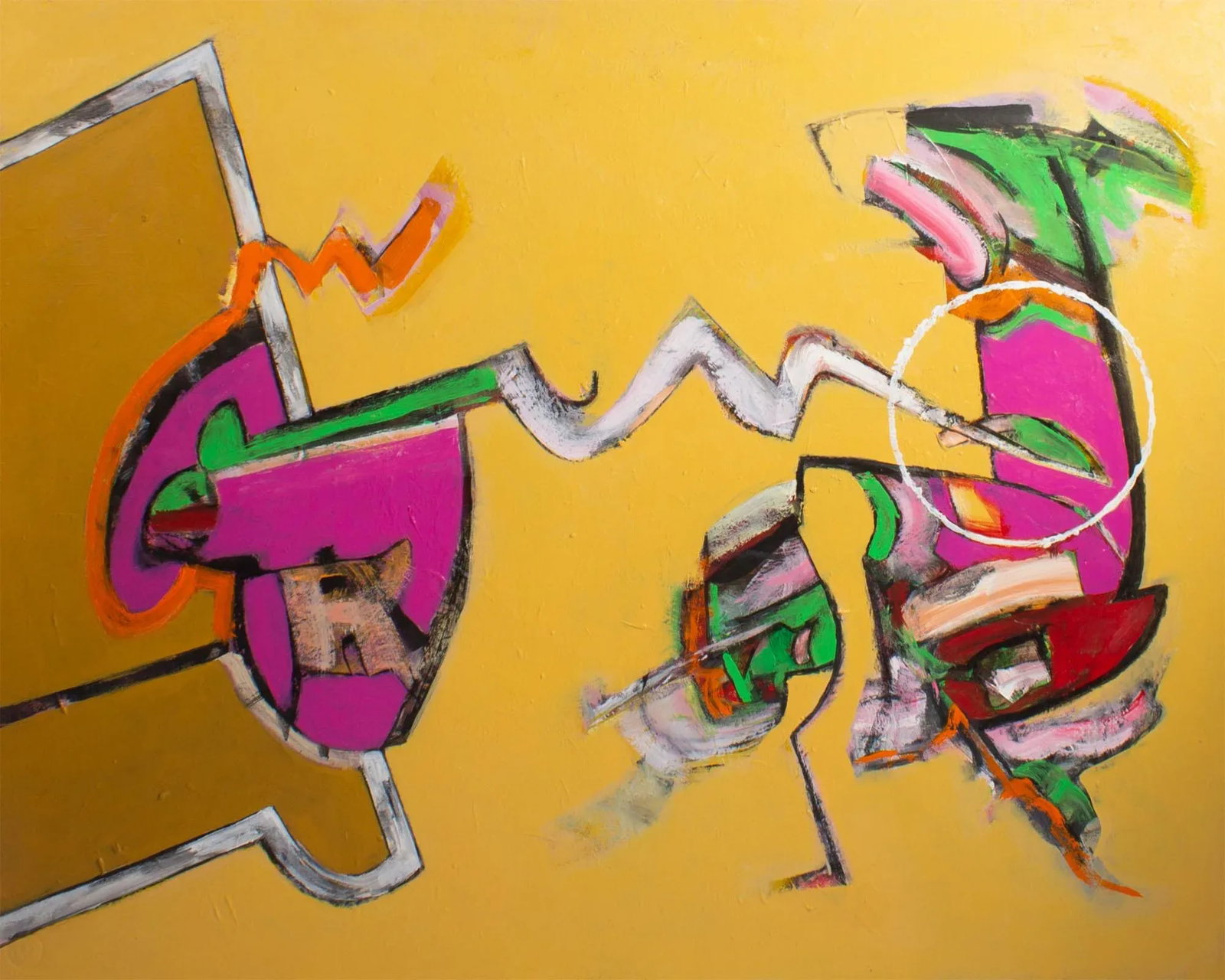James L. Bruch Abstract Acrylic on Paper Painting - 2