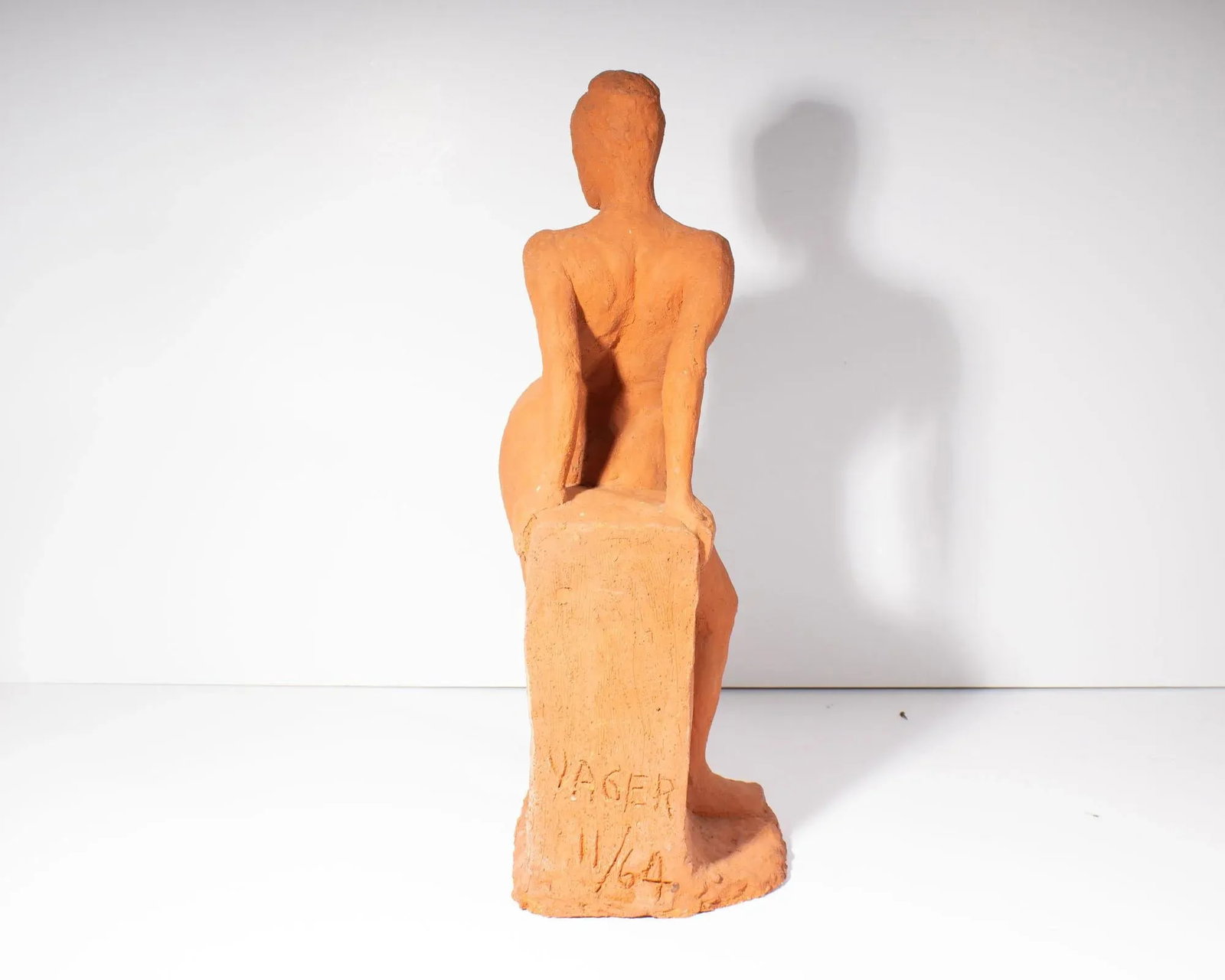 1964 Terra Cotta Sculpture of a Female Figure by C. Yager - 3