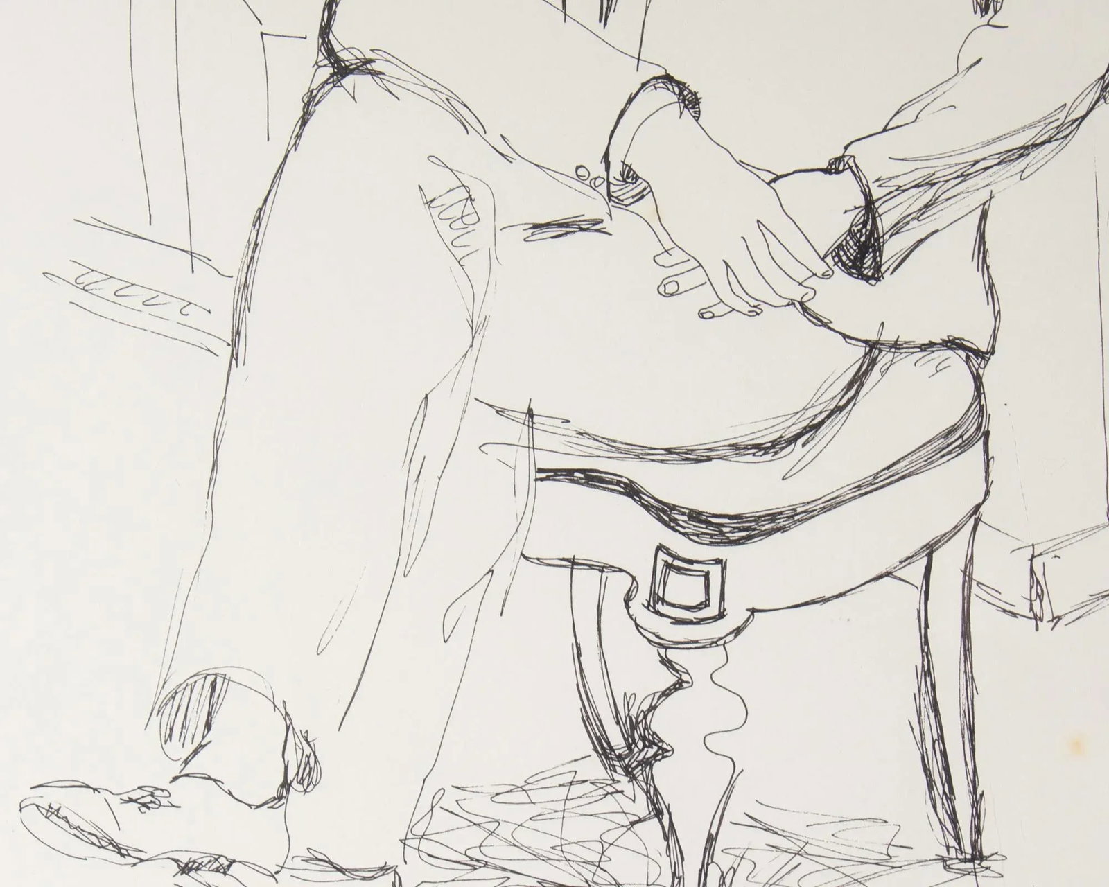 1960s Ink Portrait Drawing of Seated Man by Harry Hilson - 7