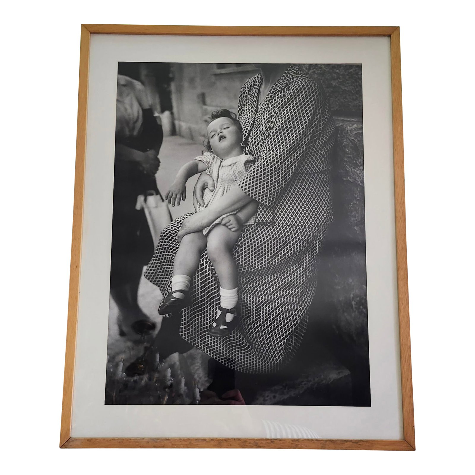 1950s Yvette Troispoux Le Sommeil De l'Enfant Rome, Framed: Very large photo by Yvette Troispoux, who was a French photographer. She was a member of "30 x 40", the photo club of Paris as well as an officer of the French Order of Arts and Letters. She was alway