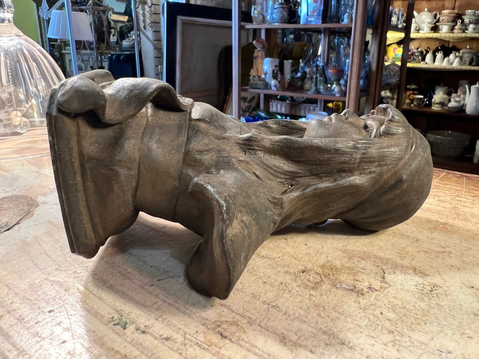 Late 19th Century Vintage Art Nouveau Statue of a Girl Signed - 3